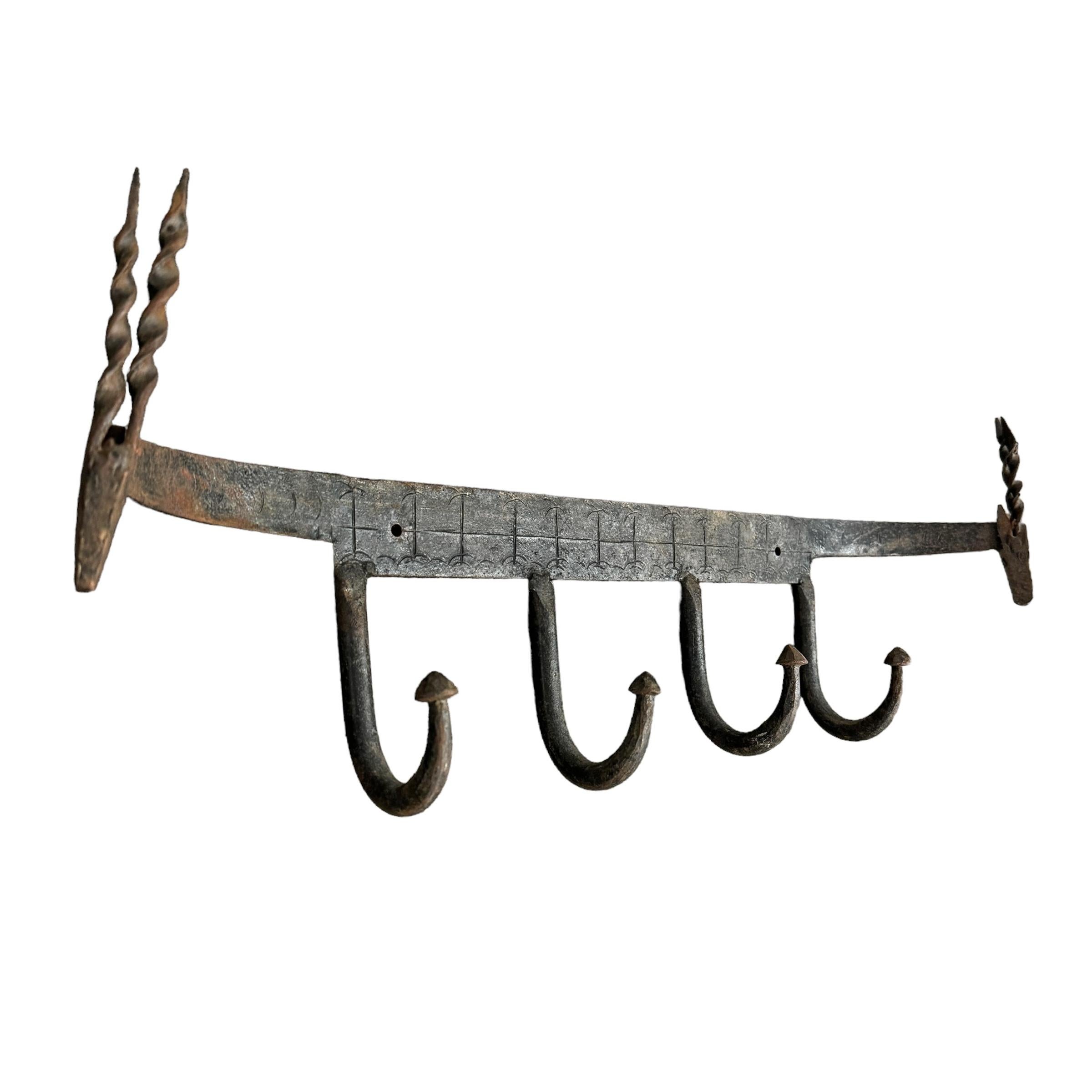 Modern 20th Century Wrought-Iron Antelope Coat or Hat Rack