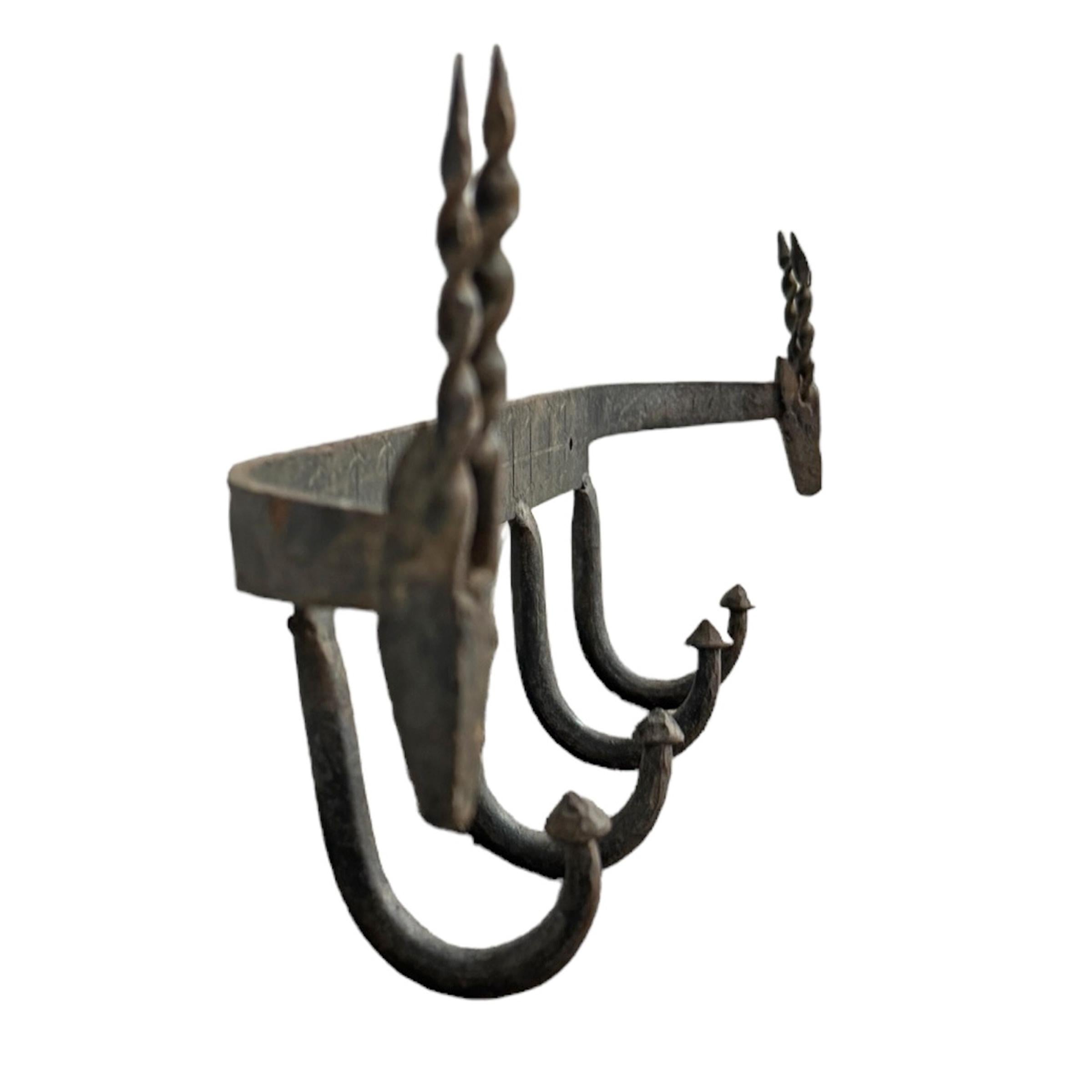 French 20th Century Wrought-Iron Antelope Coat or Hat Rack