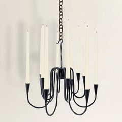 20th Century Wrought Iron Chandelier