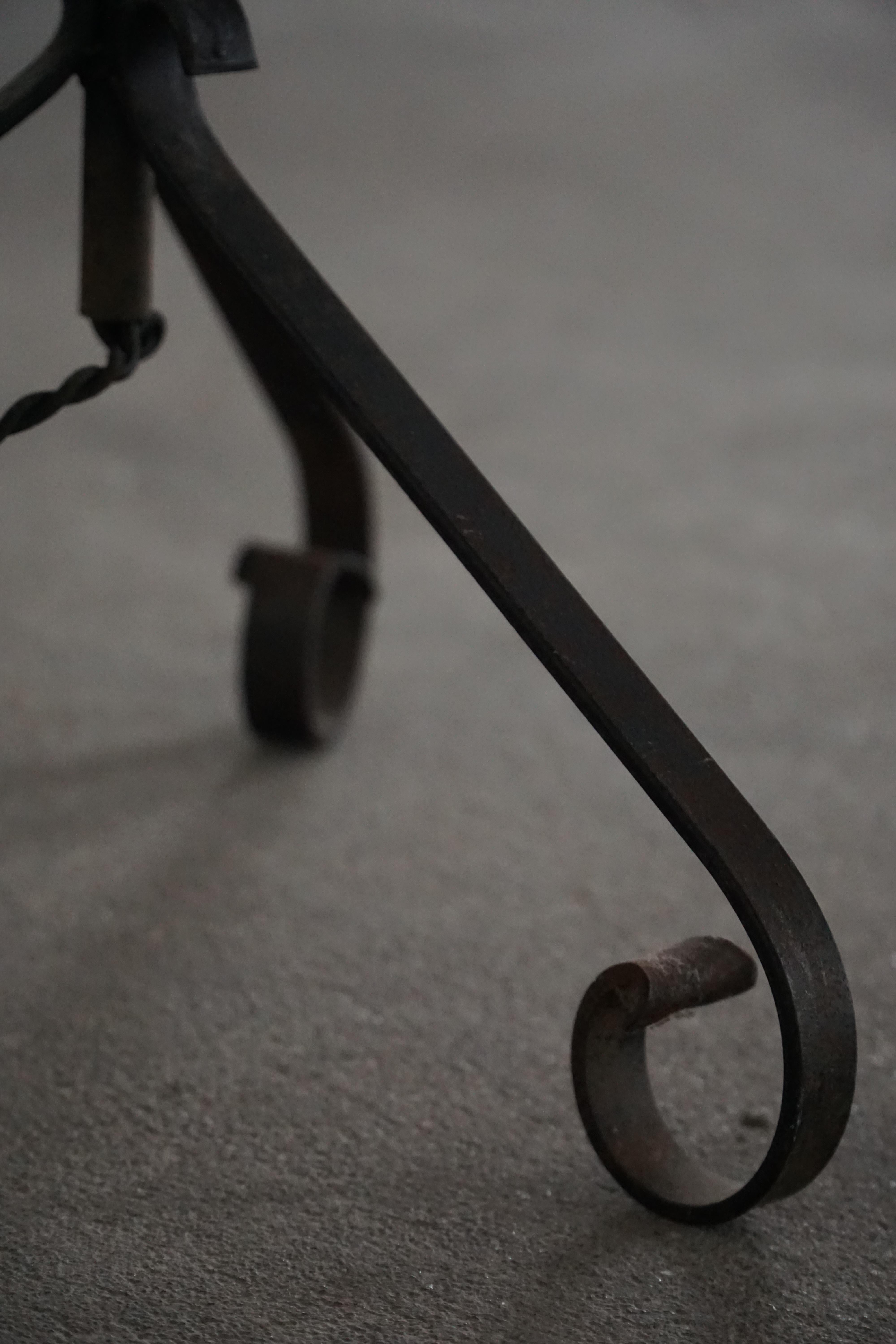 20th-Century, Wrought Iron Floor Lamp with Swirl Detail, Danish Art Deco en venta 6