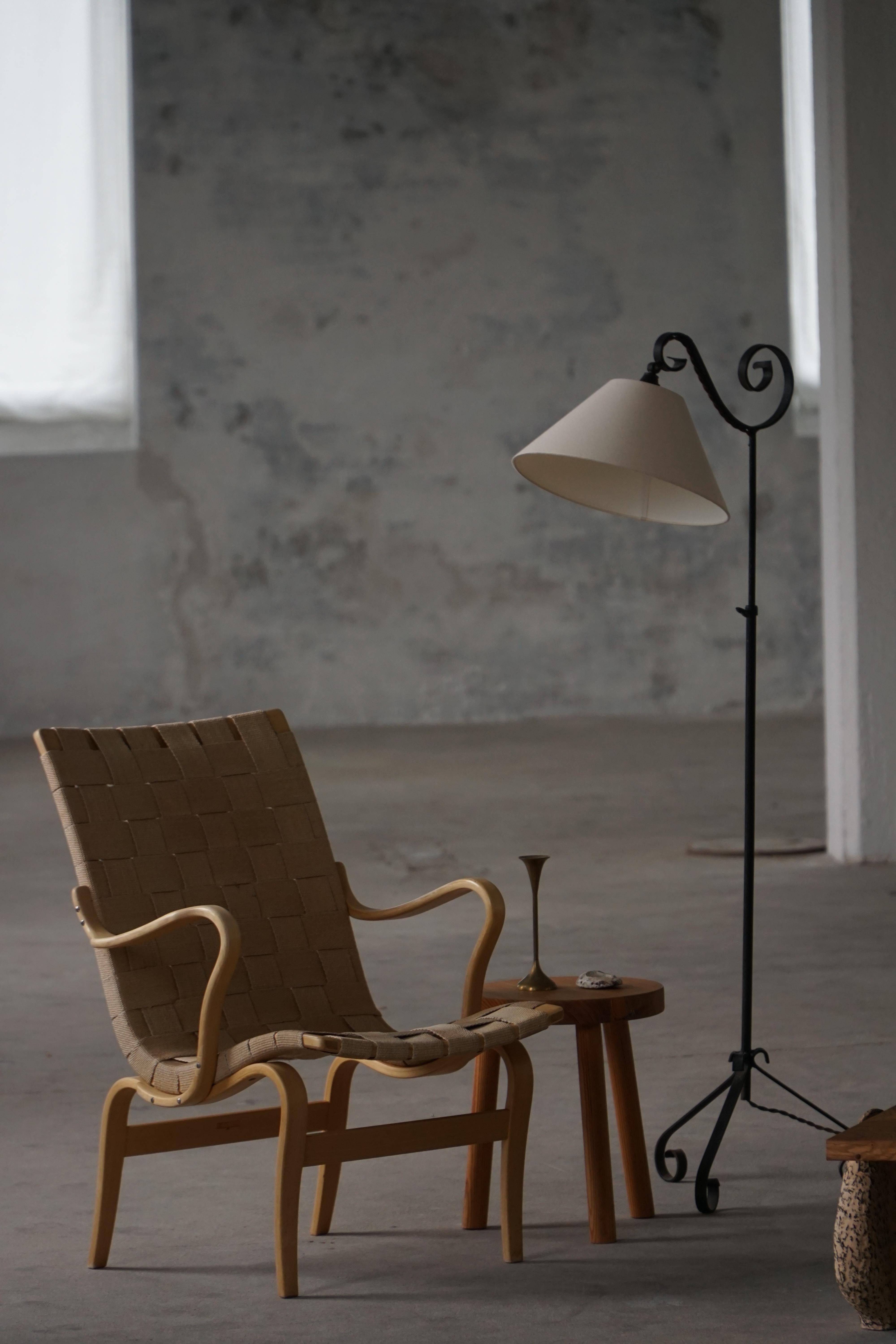 20th-Century, Wrought Iron Floor Lamp with Swirl Detail, Danish Art Deco en venta 8