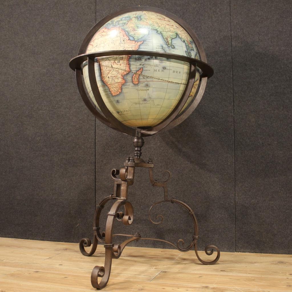 20th Century Wrought Iron Italian Globe, 1960 7