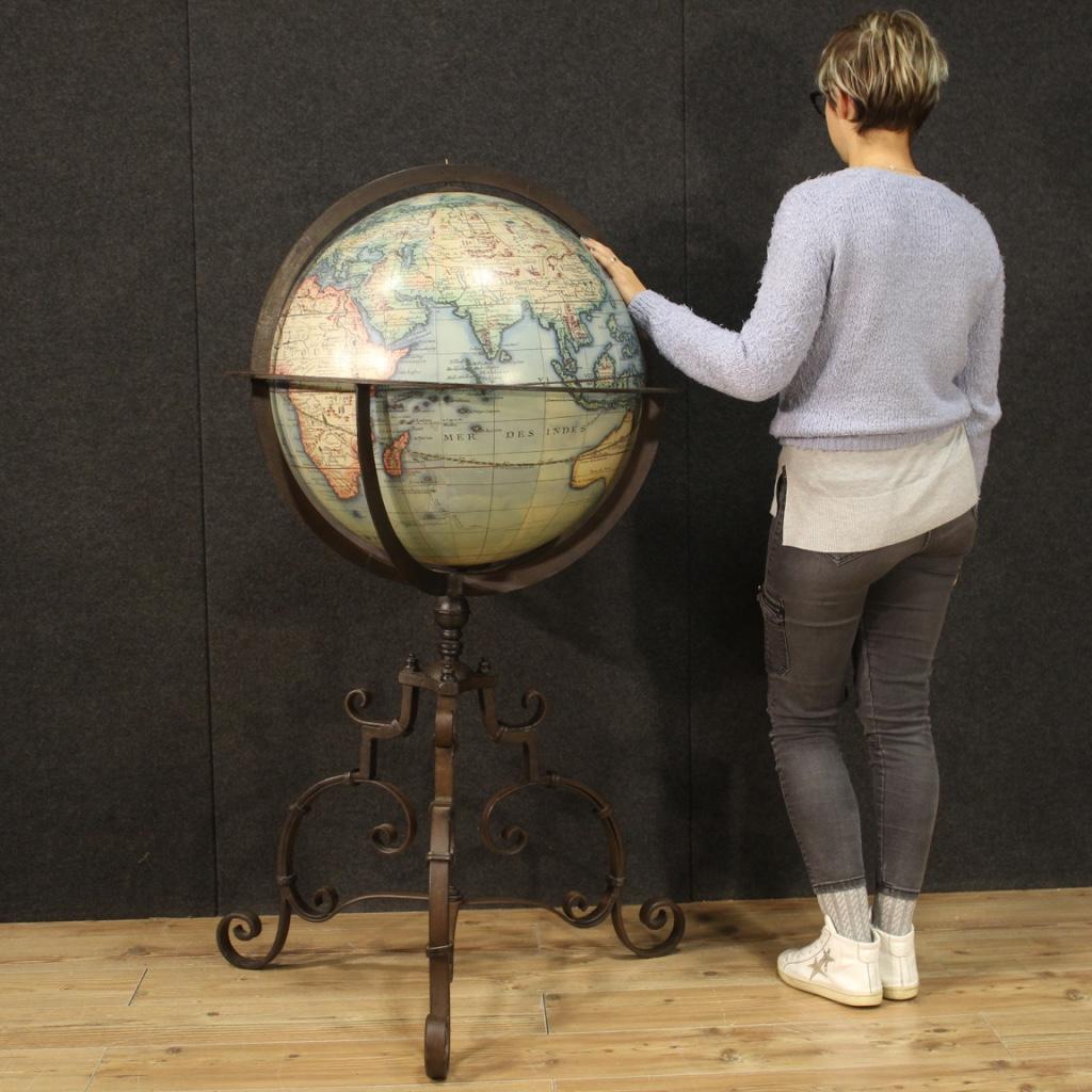 20th Century Wrought Iron Italian Globe, 1960 8