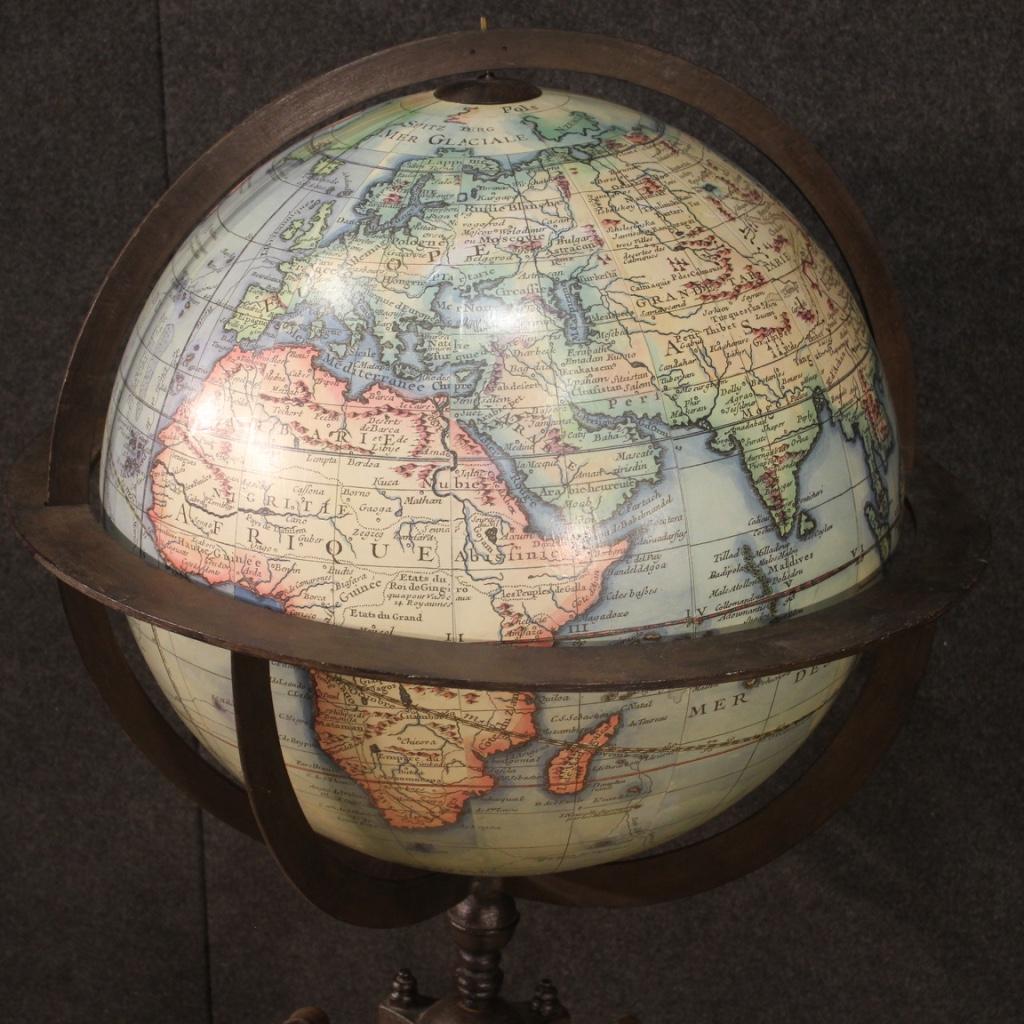 20th Century Wrought Iron Italian Globe, 1960 4