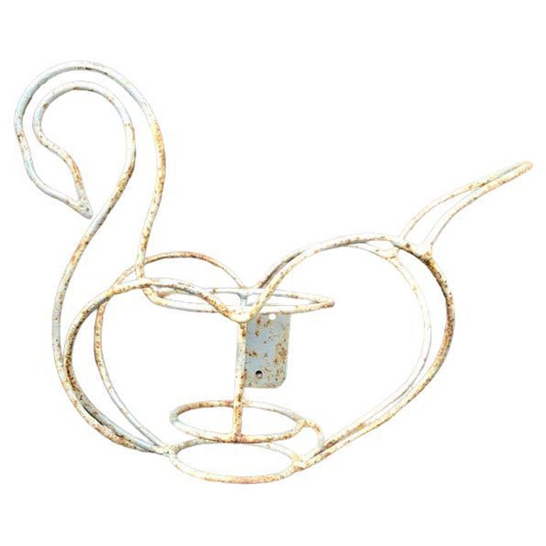 20th Century Wrought Iron Planter in the Shape of a Swan For Sale