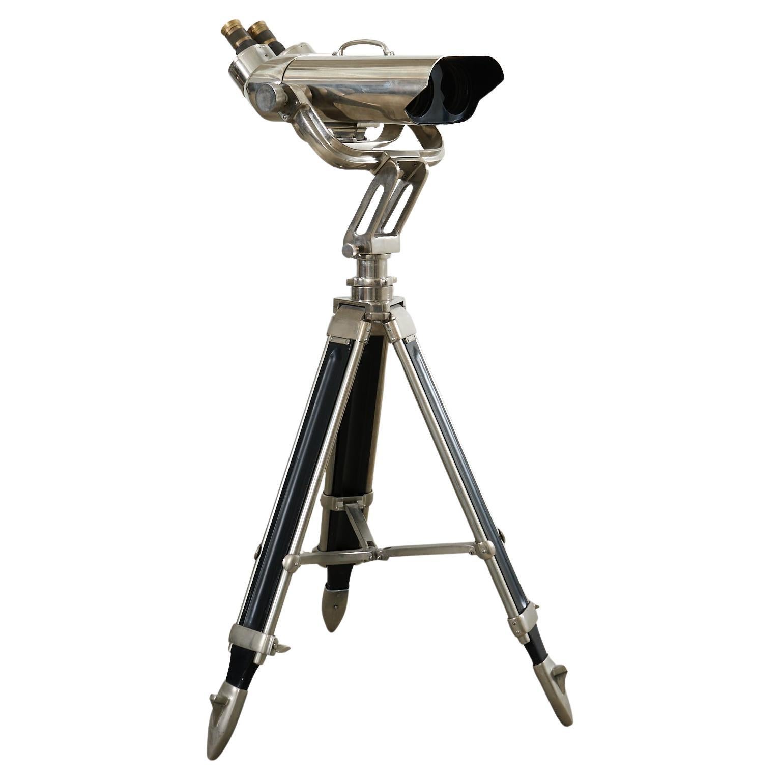 20th Century WWII Style Anti-Aircraft Binoculars on Stand