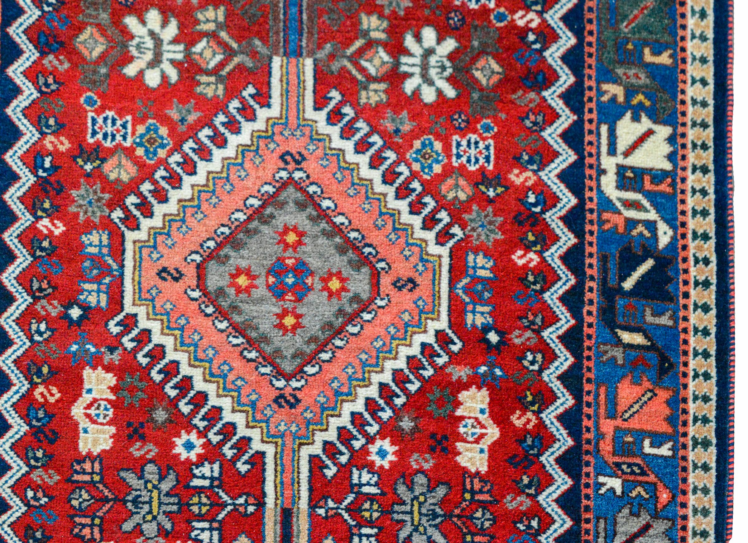 Hand-Knotted 20th Century Yalameh Runner For Sale