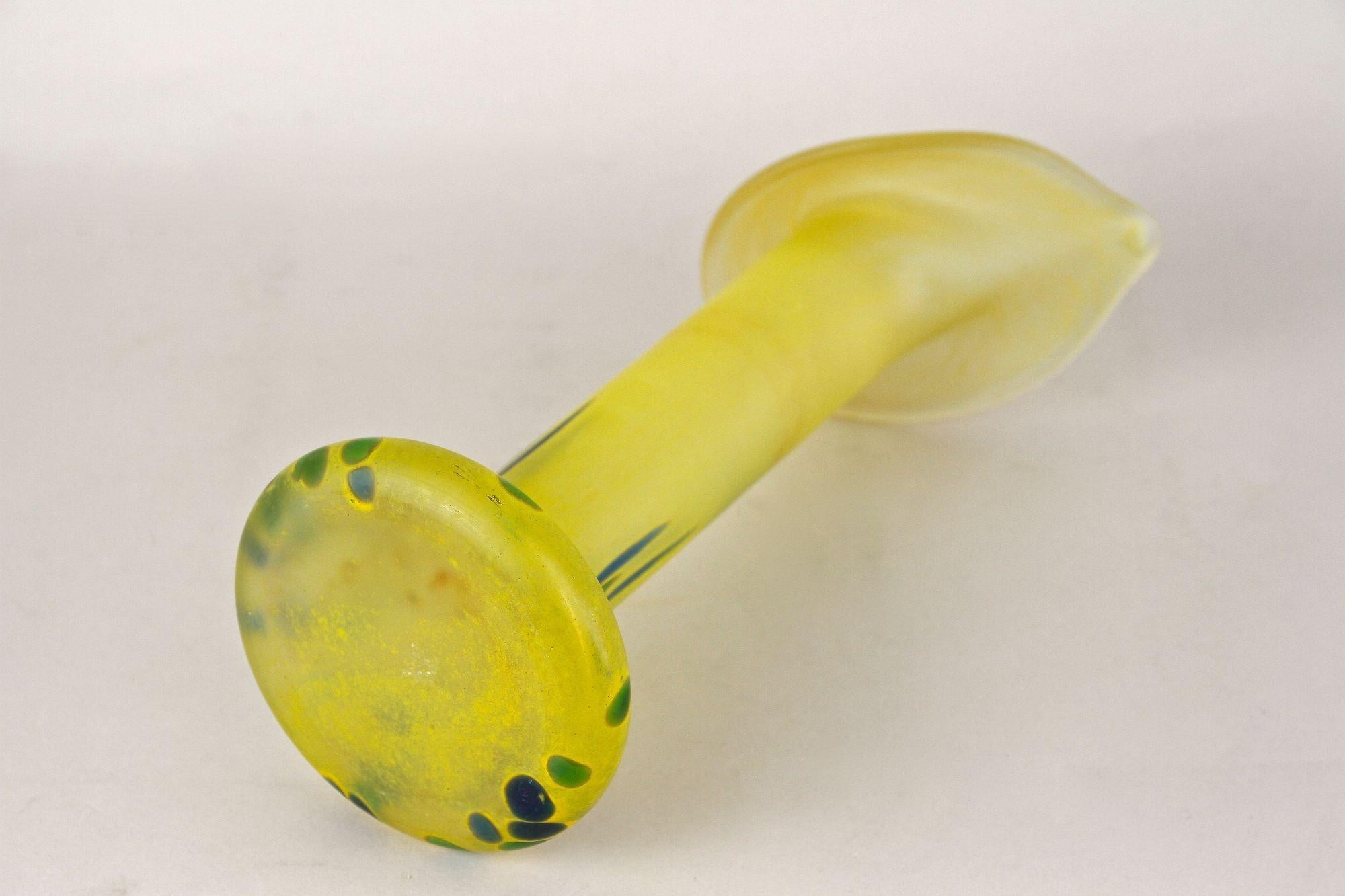 Vaso Art Nouveau giallo del XX secolo, vetro boemo, CZ 1910 ca. in vendita 8