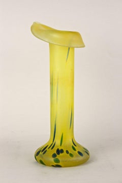 20th Century Yellow Art Nouveau Vase, Bohemian Glass, CZ ca. 1910