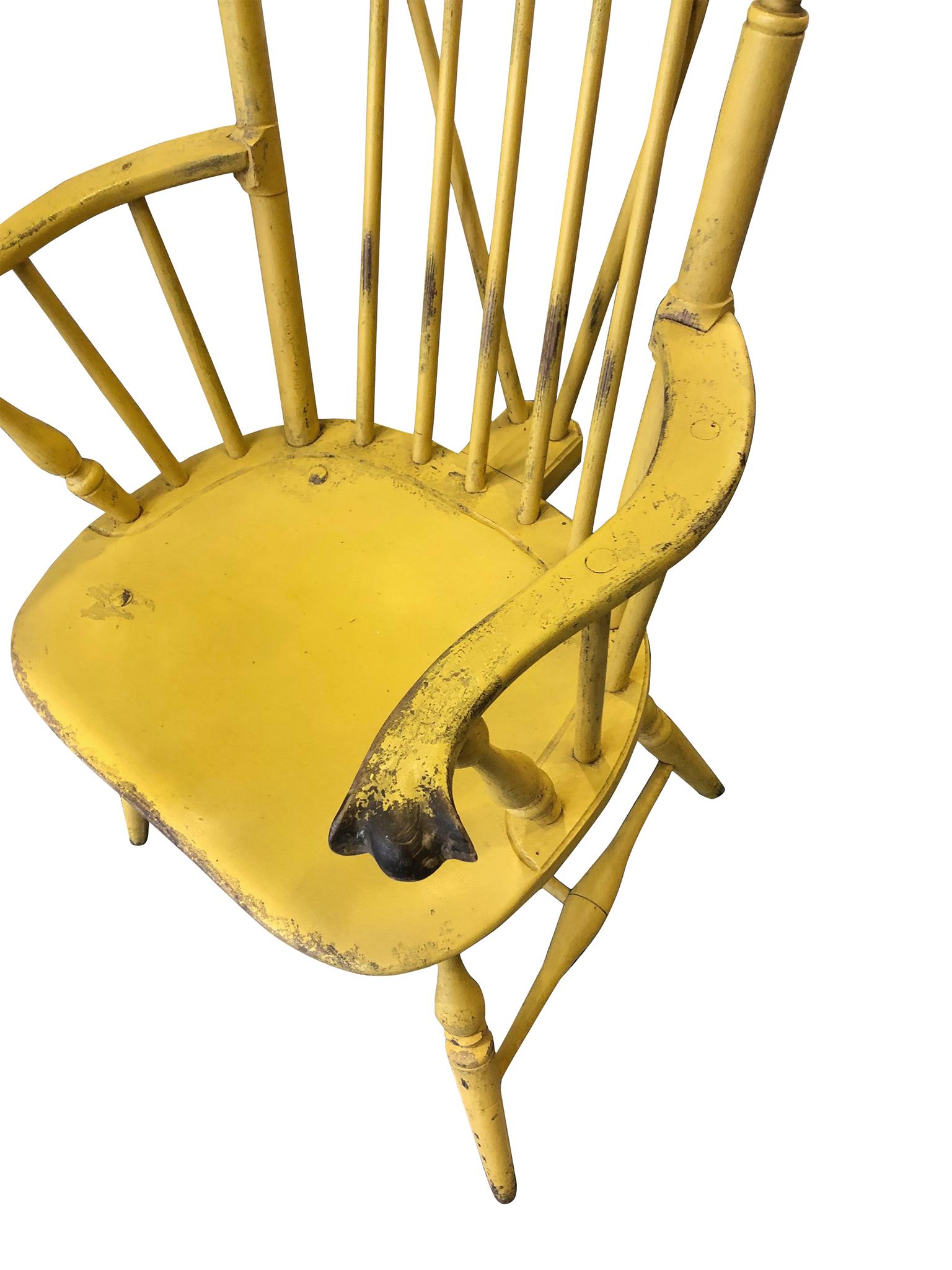 yellow windsor chair