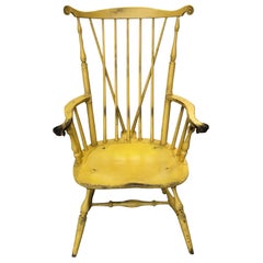 20th Century Yellow Fanback Windsor Chair by Bill Wallick