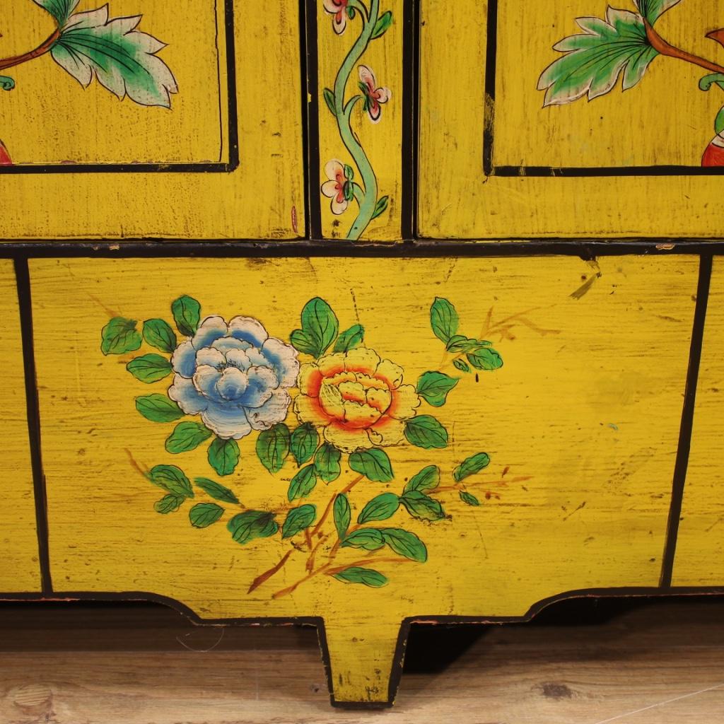 20th Century Yellow Lacquered Exotic Wood Chinese Sideboard, 1960 6