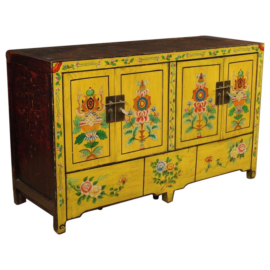 20th Century Yellow Lacquered Exotic Wood Chinese Sideboard, 1960