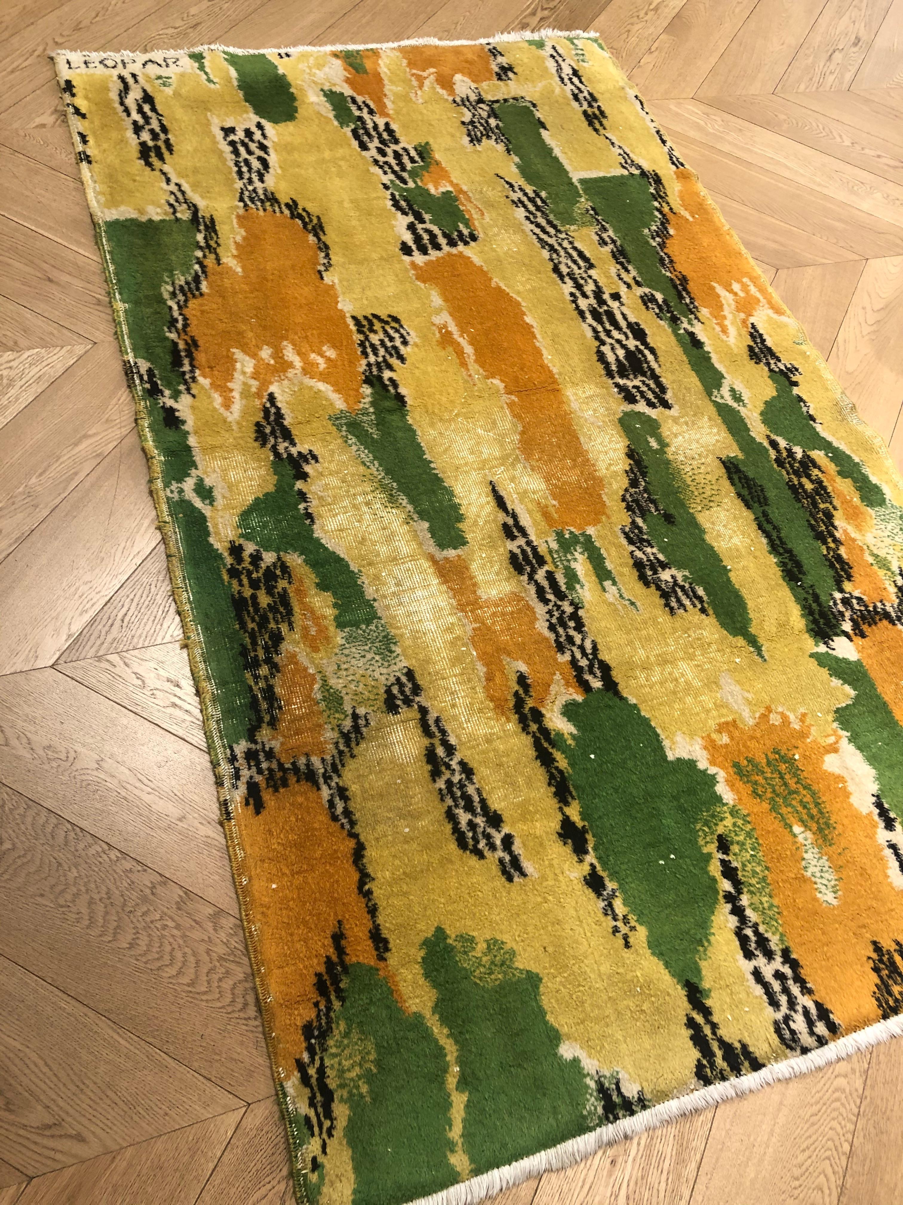 orange and green rugs
