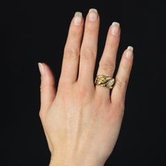 20th Century Yellow Sapphire Diamond 18 Karat Yellow Gold Snake Ring