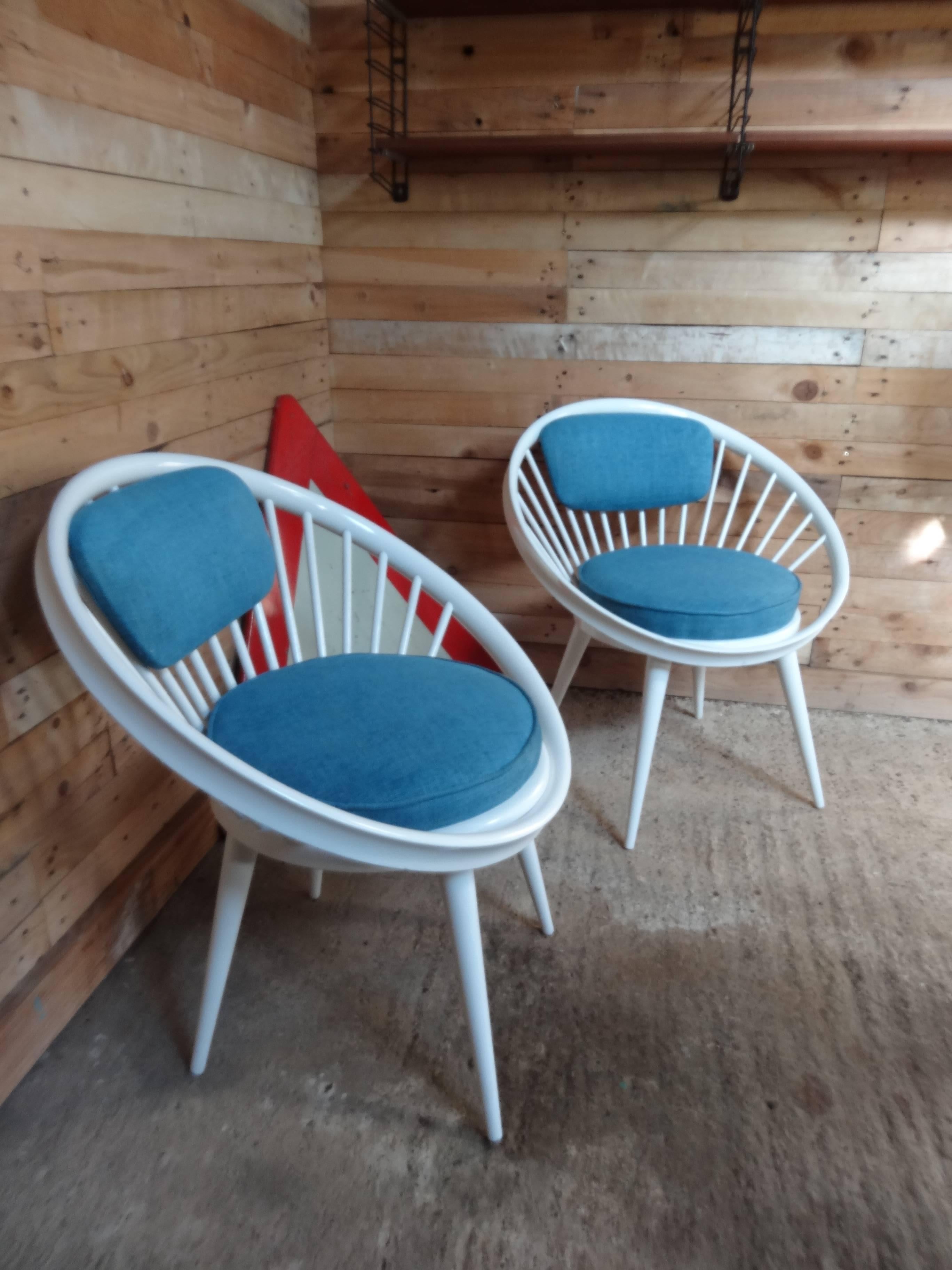 20. Jahrhundert Yngve Ekström Entworfen für Swedese Retro 1960s Circle Chairs (Moderne der Mitte des Jahrhunderts) im Angebot