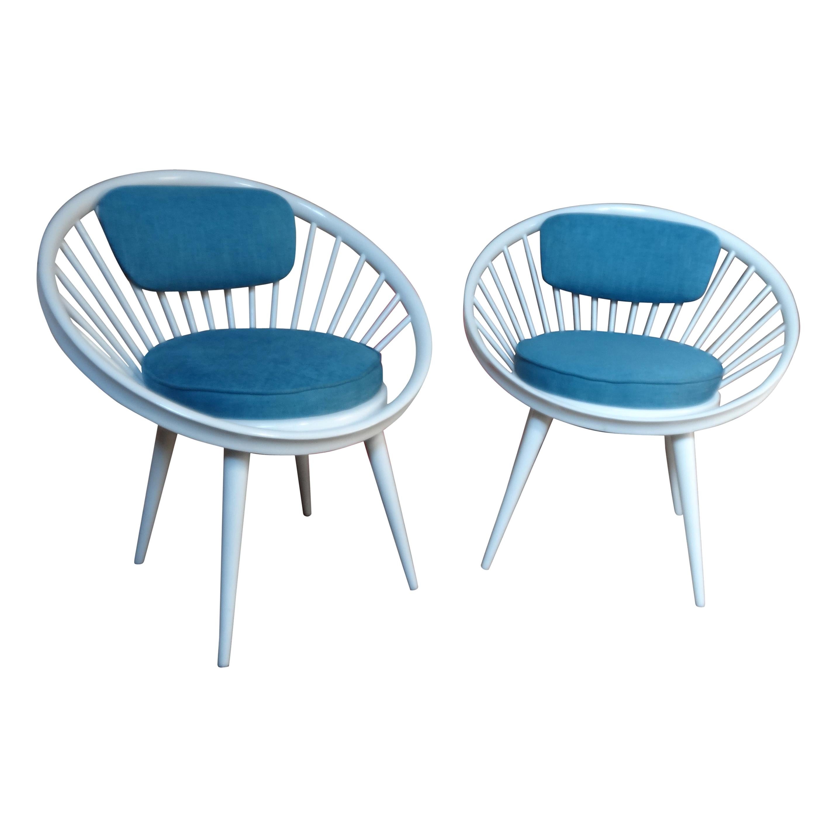 20. Jahrhundert Yngve Ekström Entworfen für Swedese Retro 1960s Circle Chairs