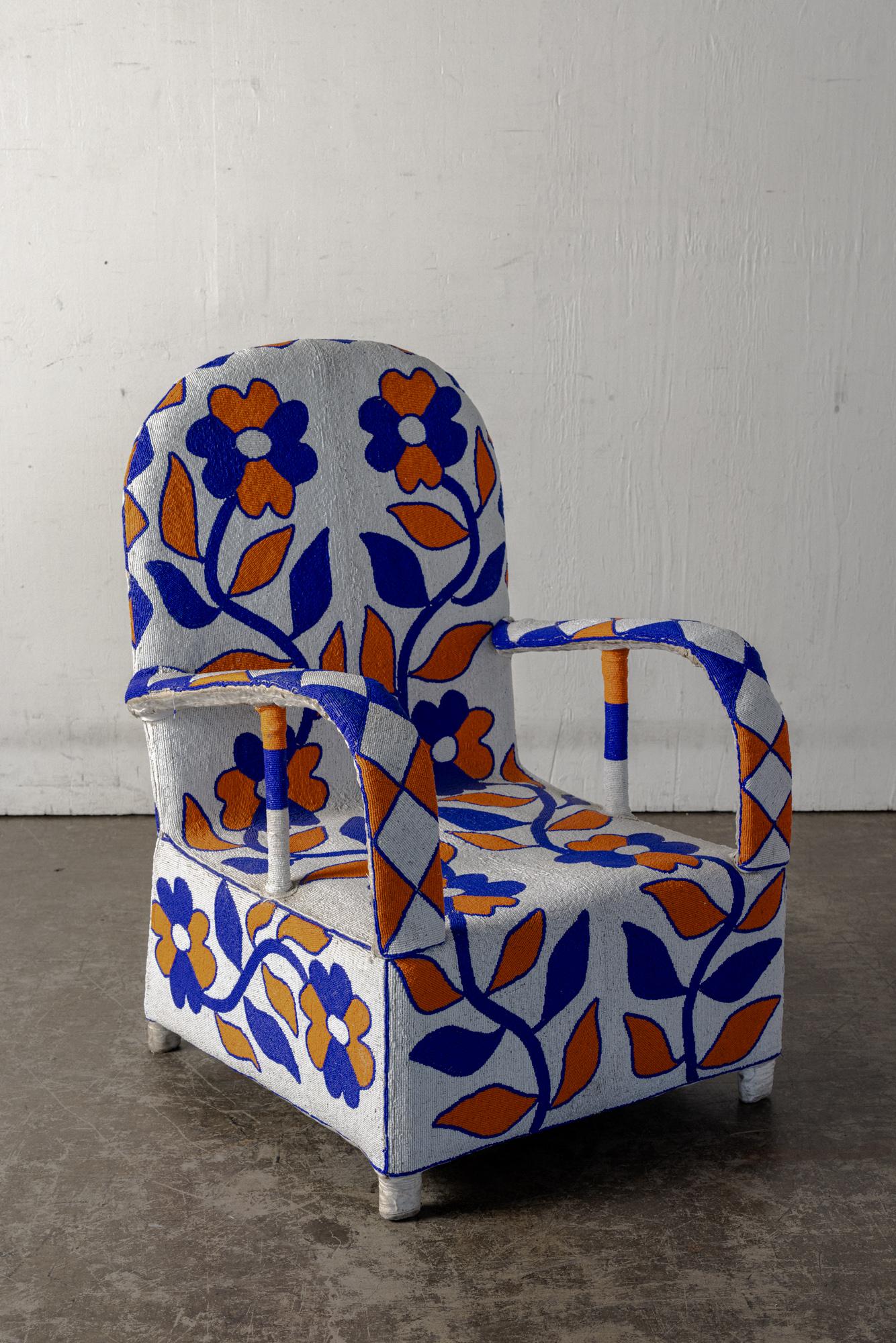 african beaded chair