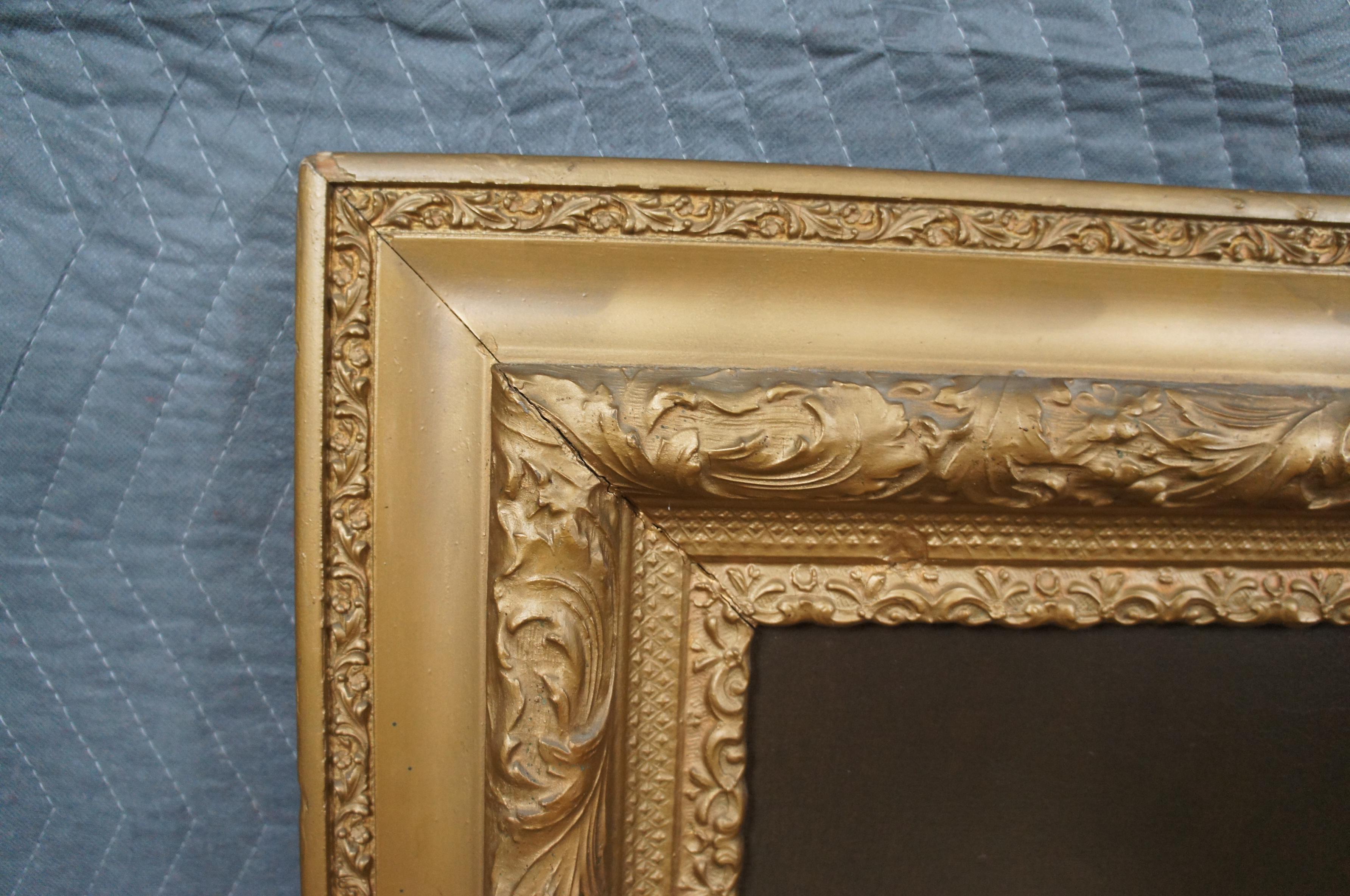 20th Century Young Boy Portrait Painting Oil on Canvas Gold Victorian Frame 2
