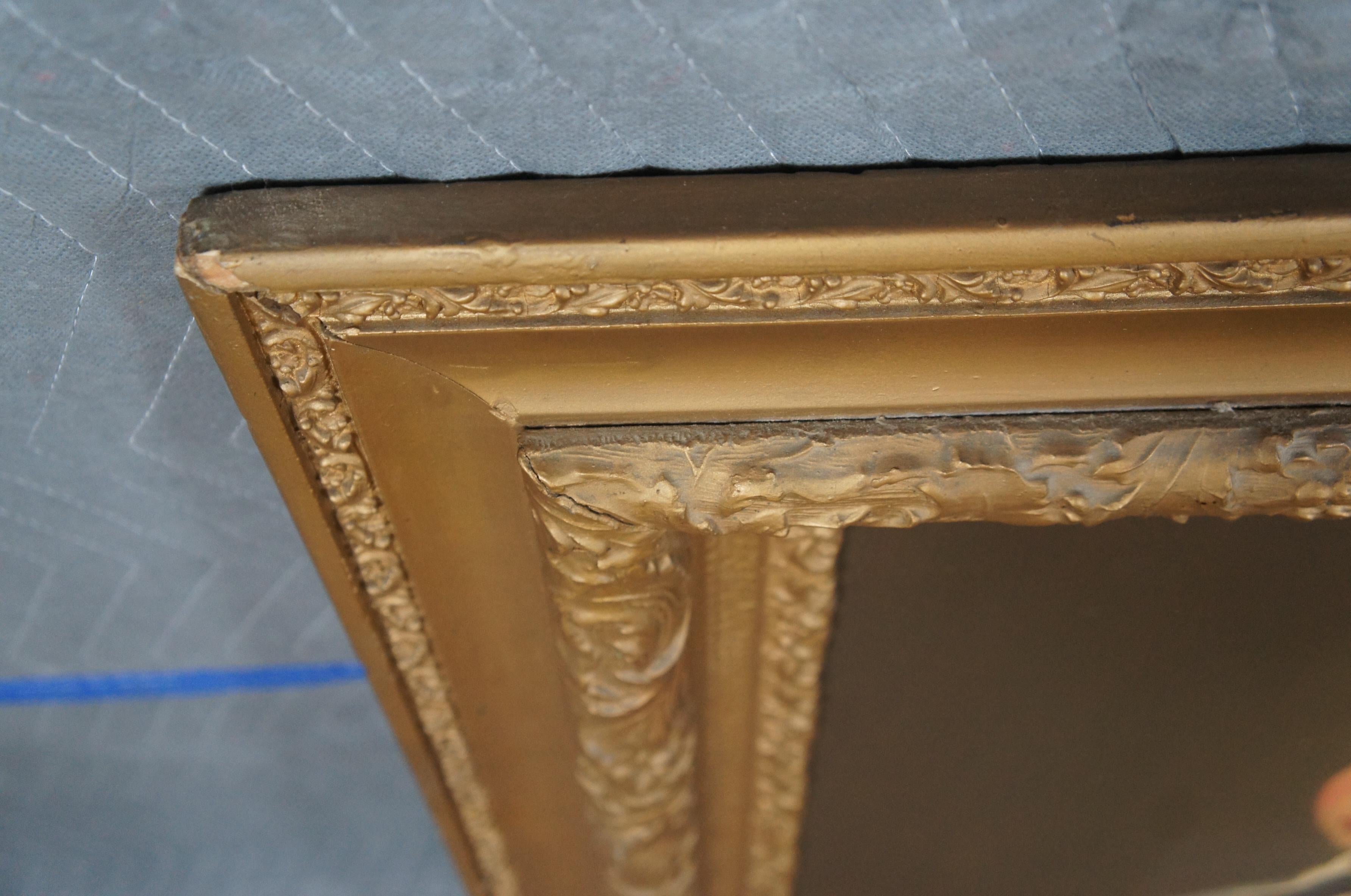 20th Century Young Boy Portrait Painting Oil on Canvas Gold Victorian Frame 6