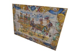 20th Cetury Sicilian Painted Majolica Panel