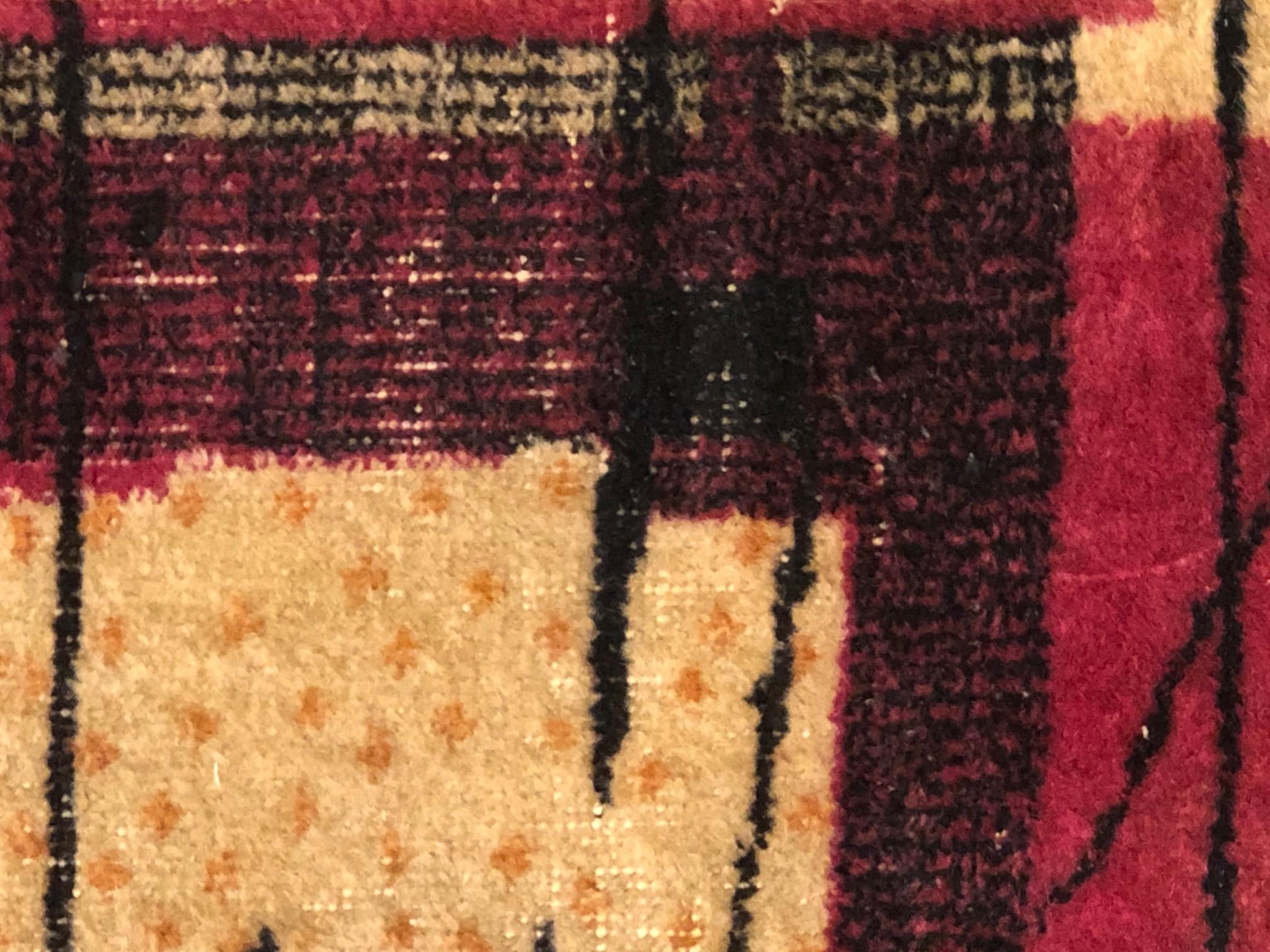 weißer und roter türkischer Art-Déco-Teppich des 20. Jahrhunderts:: entworfen von Zeki Muren:: um 1930 im Angebot 1