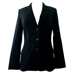 Vintage 20th Christian Dior Paris Black Blazer Jacket
