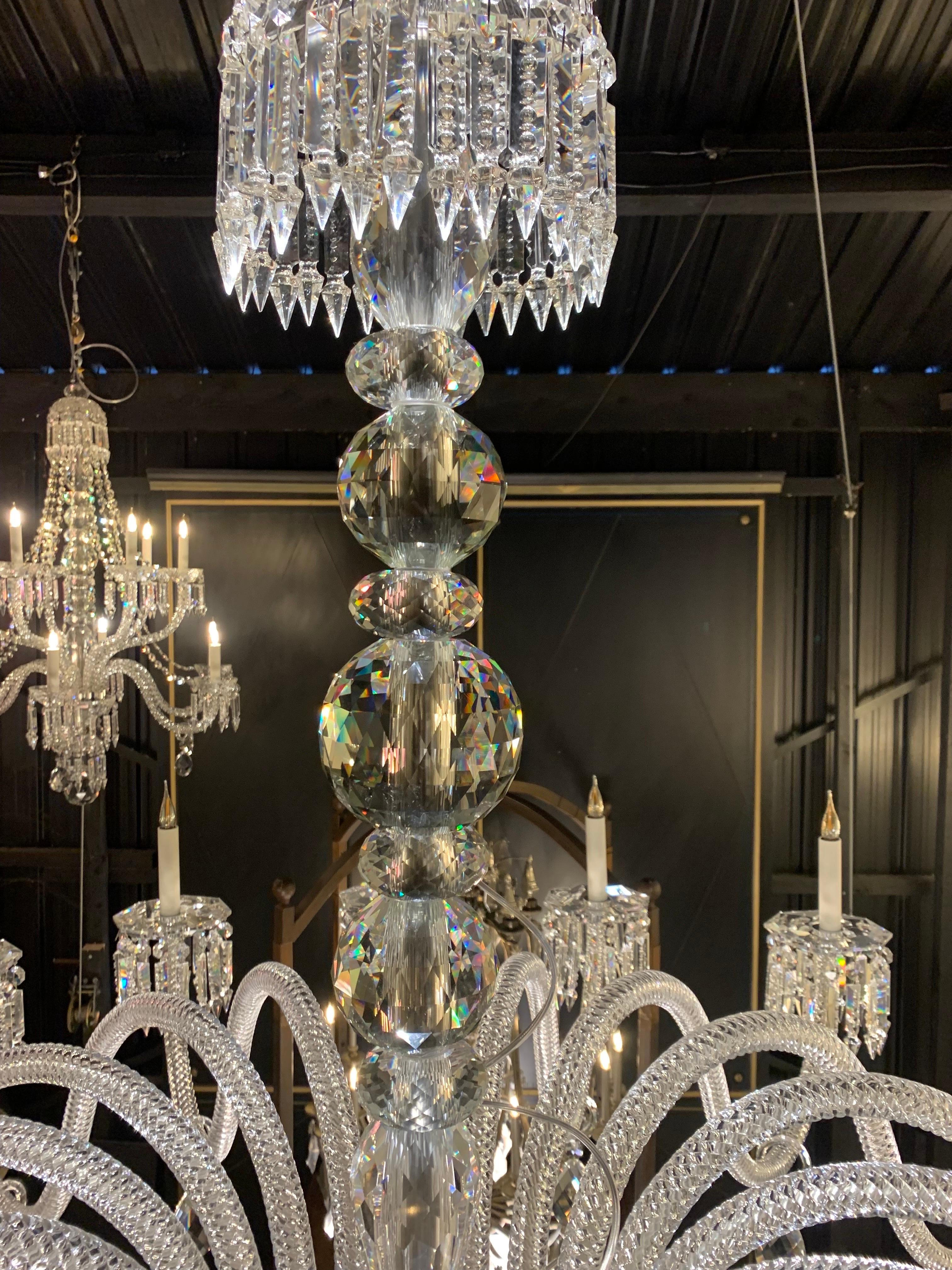 20th Crystal Chandelier of 18 lights with twisted arms Inspired of Baccarat For Sale 2