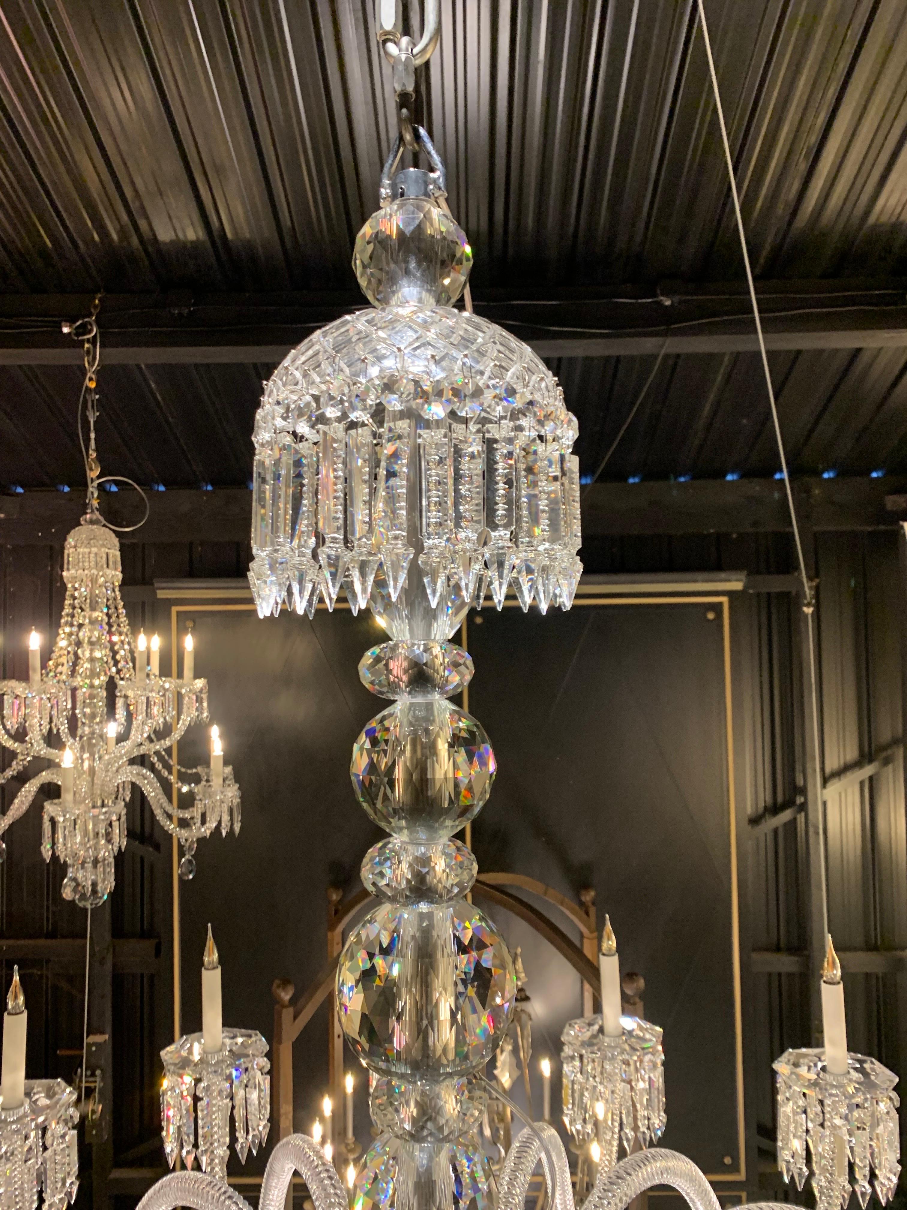 20th Crystal Chandelier of 18 lights with twisted arms Inspired of Baccarat For Sale 3