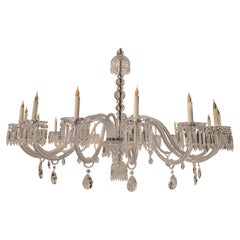 Vintage 20th Crystal Chandelier of 18 lights with twisted arms Inspired of Baccarat