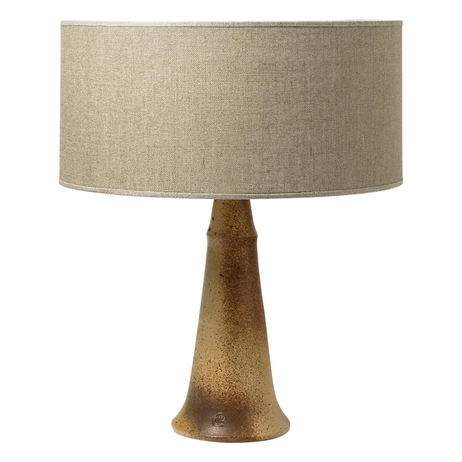 20th Century Design Ceramic Table Lamp by JJ Prolongeau circa 1970 Brown Color