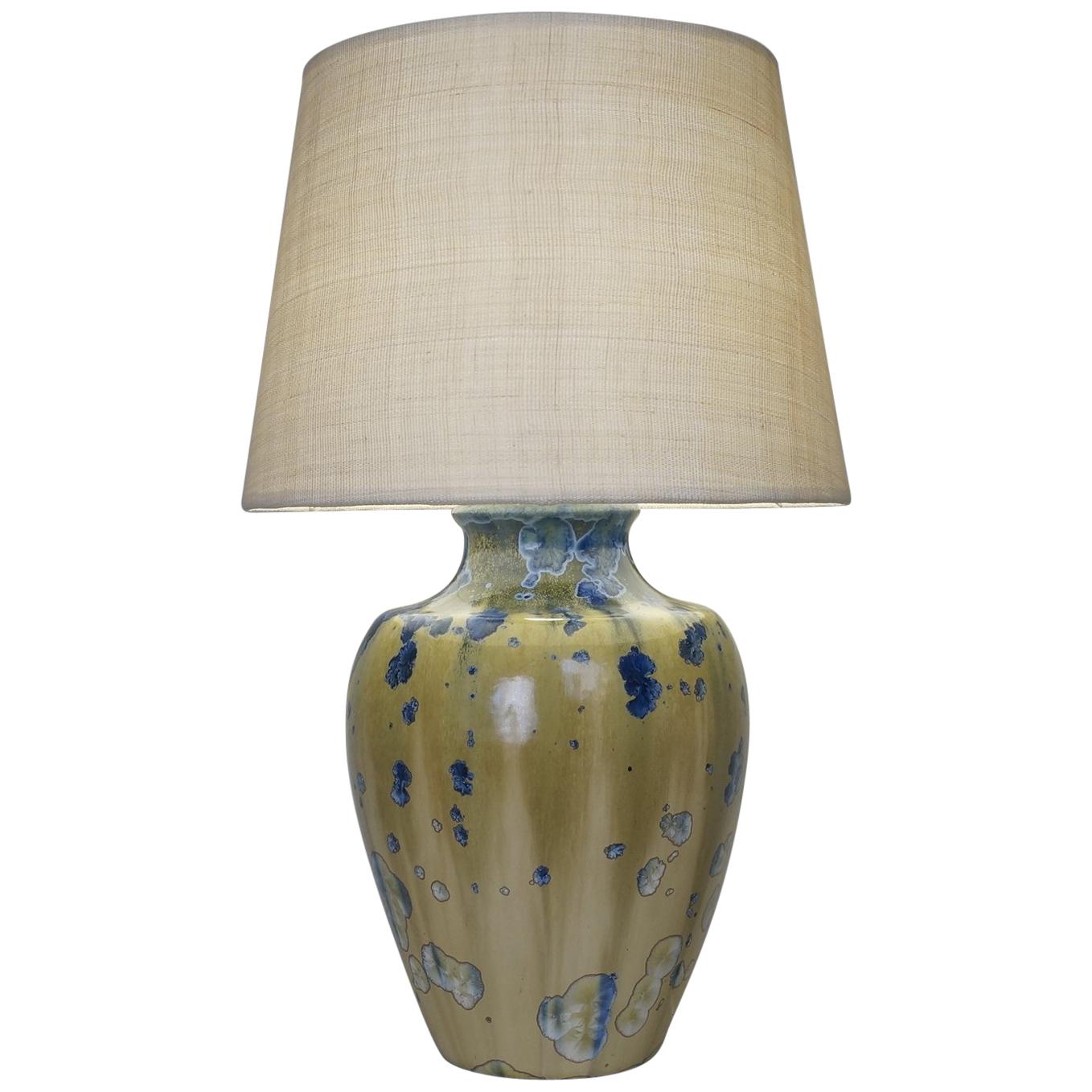 20th Century Enameled Ceramic Table Lamp