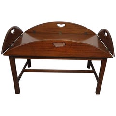 20th English Chippendale Style Mahogany Butler's Tray Table
