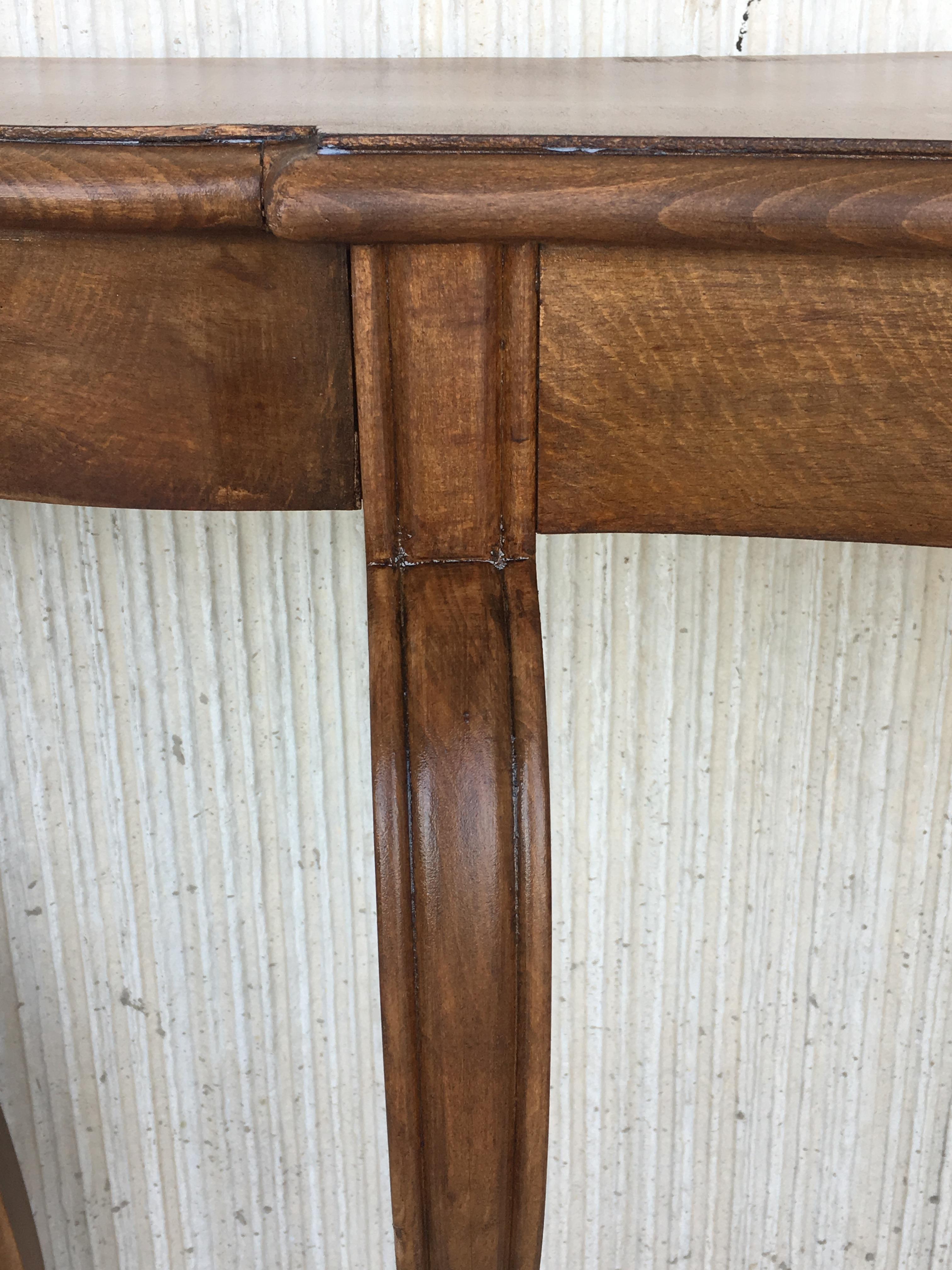 20th English Demilune Table with Cabriole Legs 6