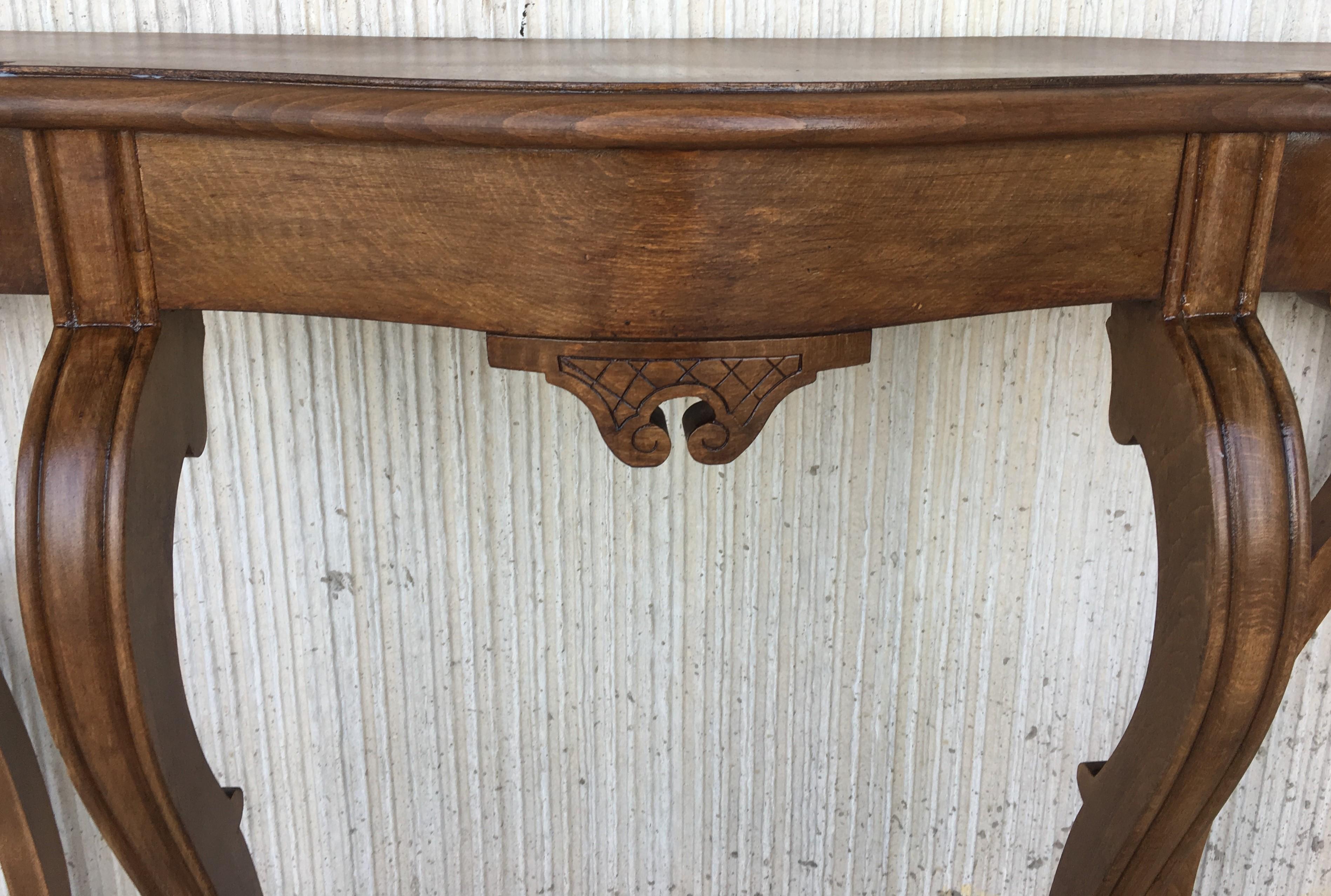 20th English Demilune Table with Cabriole Legs 3