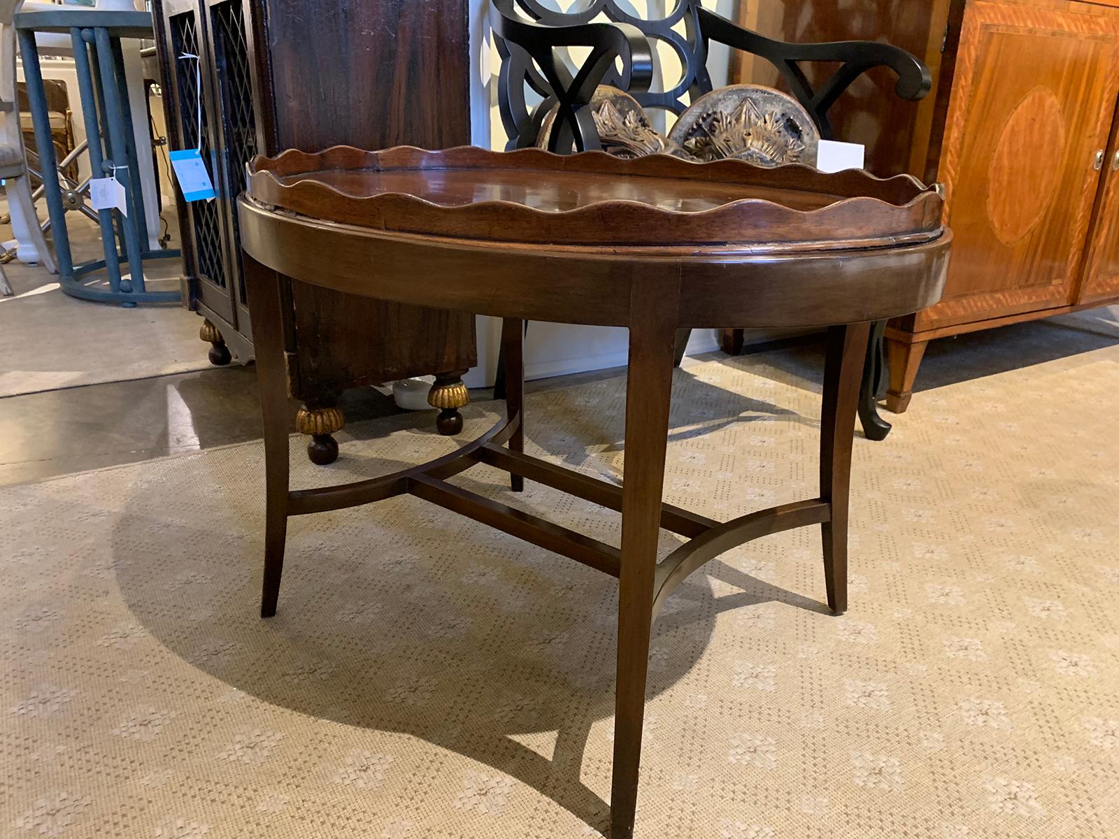 scalloped coffee table