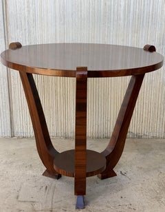 20th Century French Art Deco Palisander Round Top Occasional Table