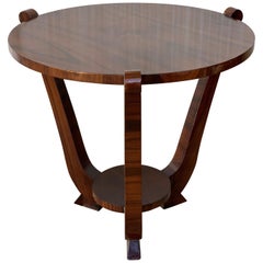 20th Century French Art Deco Palisander Round Top Occasional Table