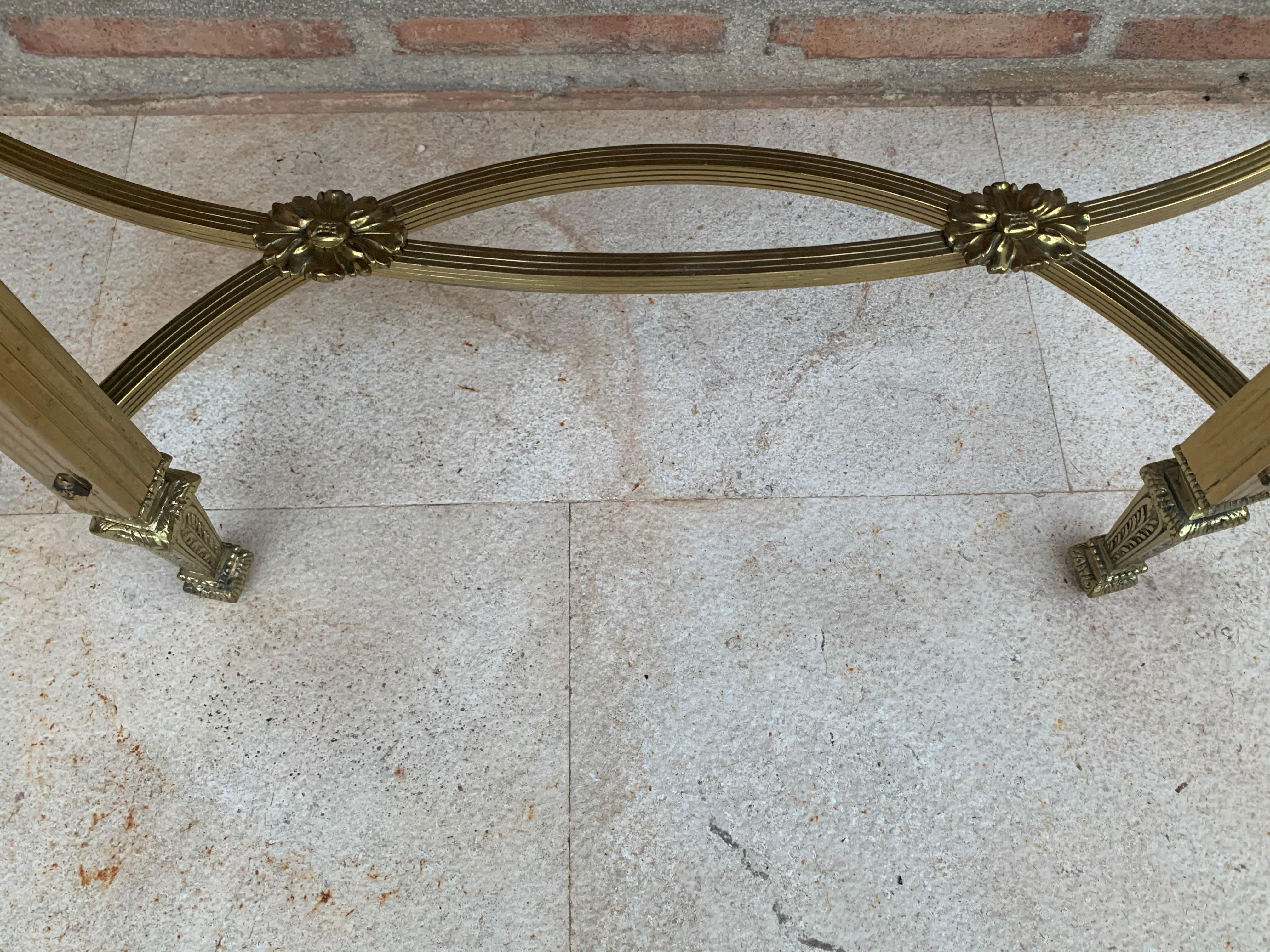 French Bronze Kidney Mirrored Dressing Table or Vanity with One-Drawer 1