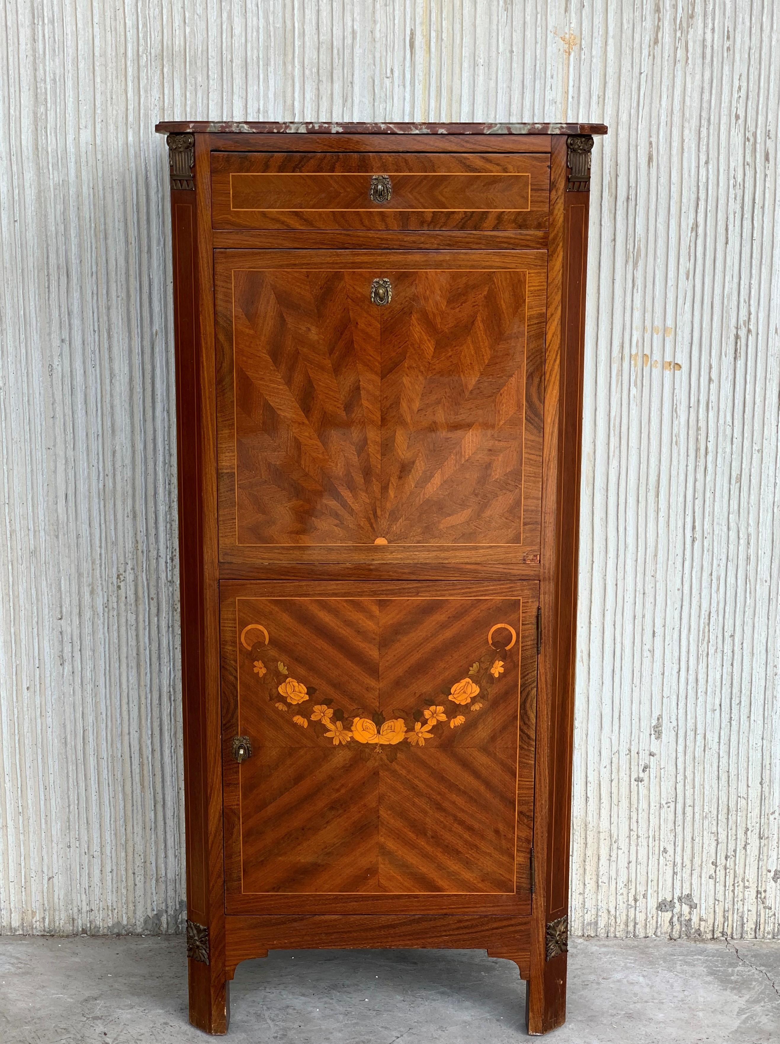 20. Jahrhundert Französisch Drop-Front Eiche Sekretär Schreibtisch oder Abattant (Biedermeier) im Angebot