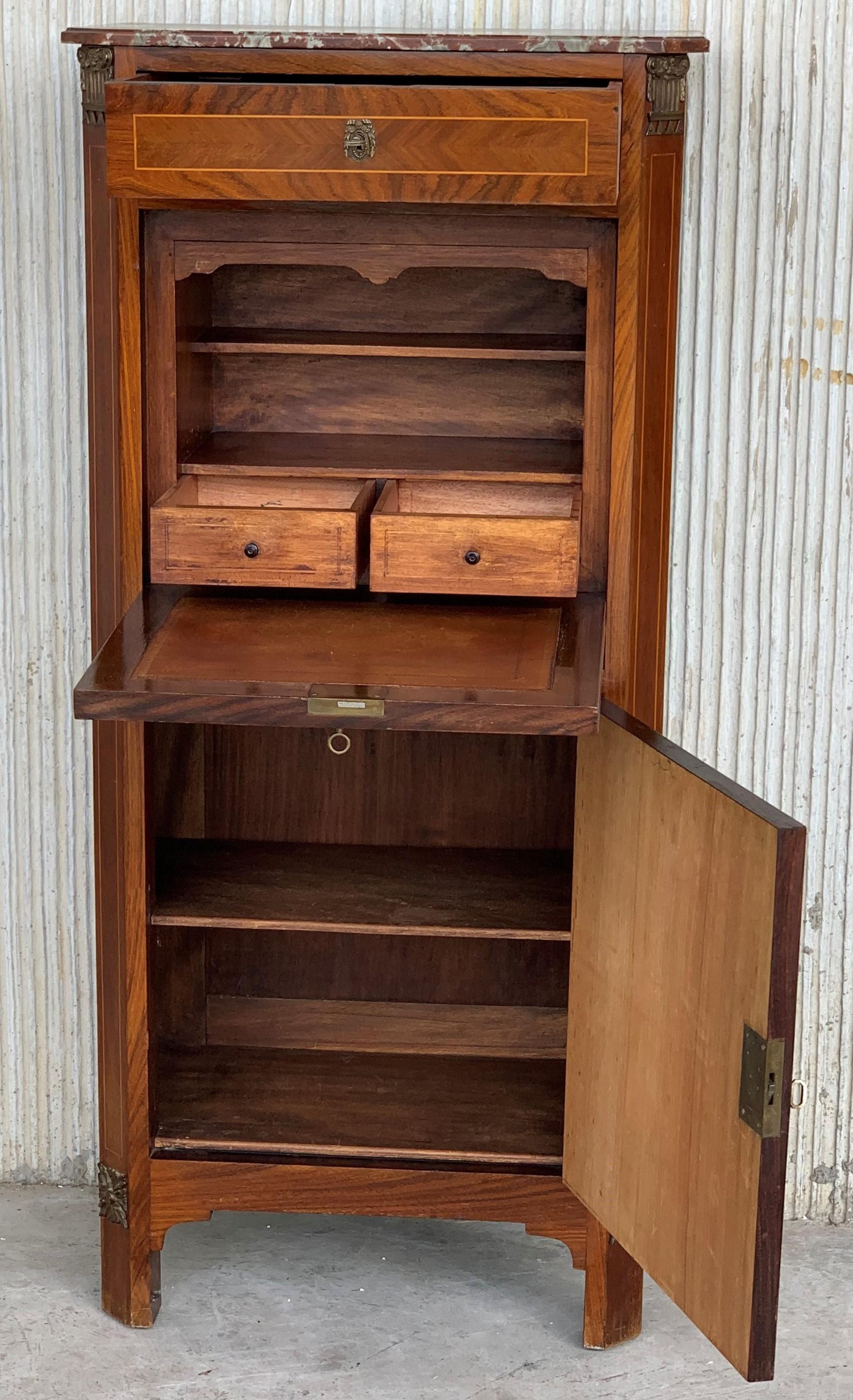 20th Century French Drop-Front Oak Secretary Desk or Abattant For Sale 1