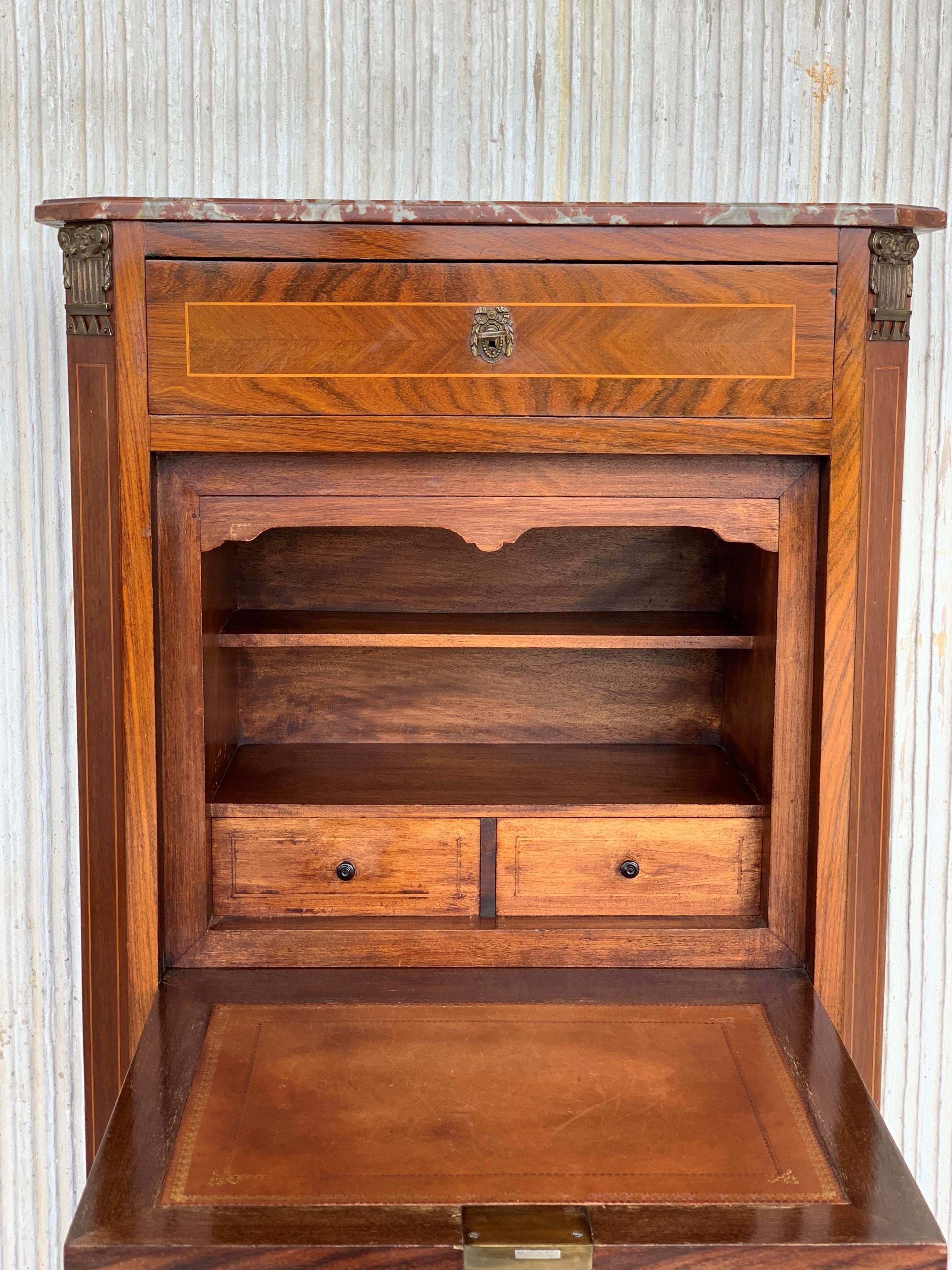 20th Century French Drop-Front Oak Secretary Desk or Abattant For Sale 3