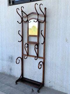 20th French Hall Tree with Mirror in the Thonet Style