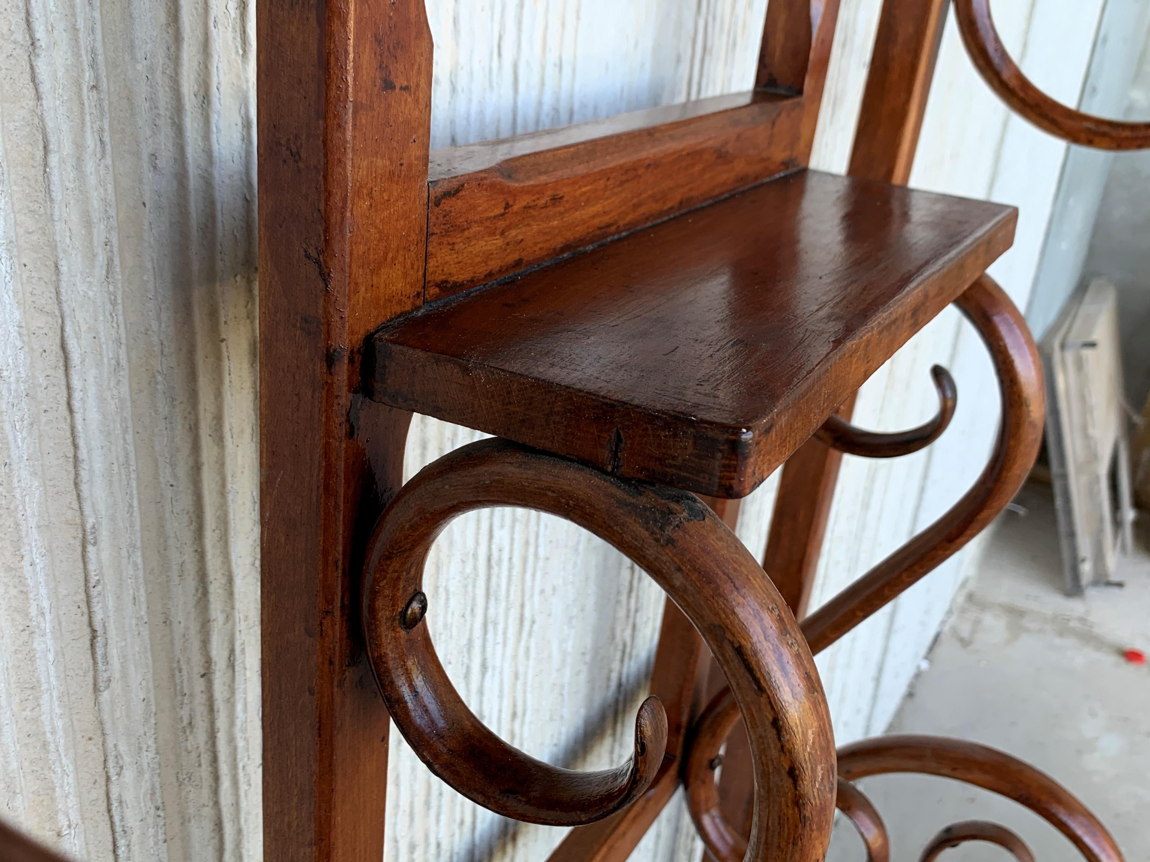 20th French Hall Tree with Mirror in the Thonet Style 1