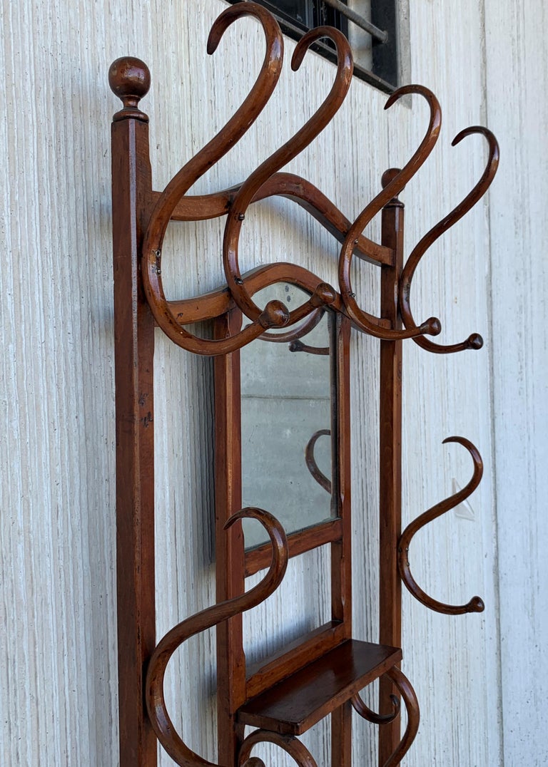 20th French Hall Tree with Mirror in the Style at 1stDibs