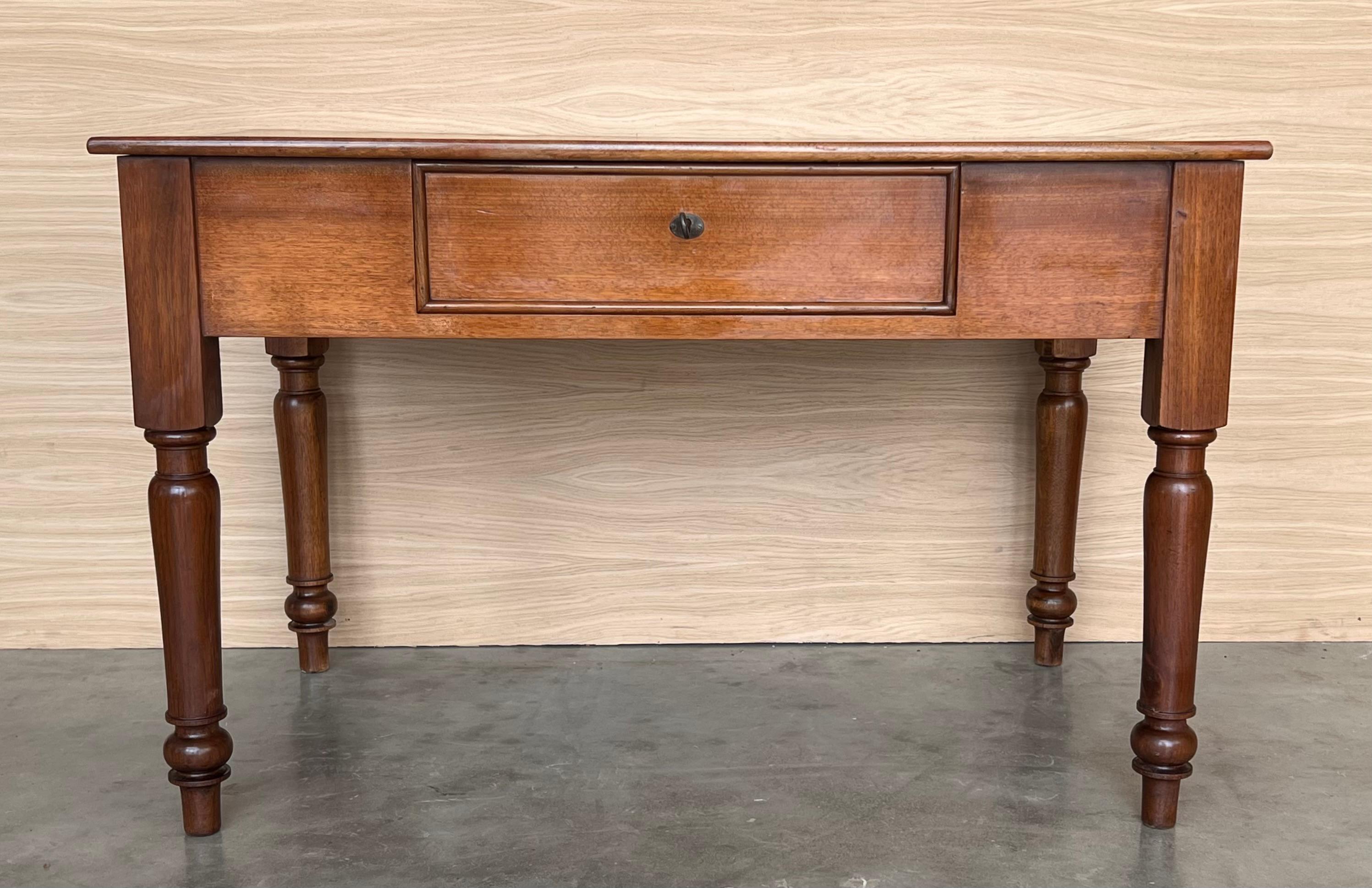 Louis XVI 20th French Louis XV Style Walnut Desk or Library table  with Drawer