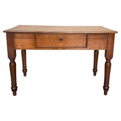 20th French Louis XV Style Walnut Desk or Library table  with Drawer