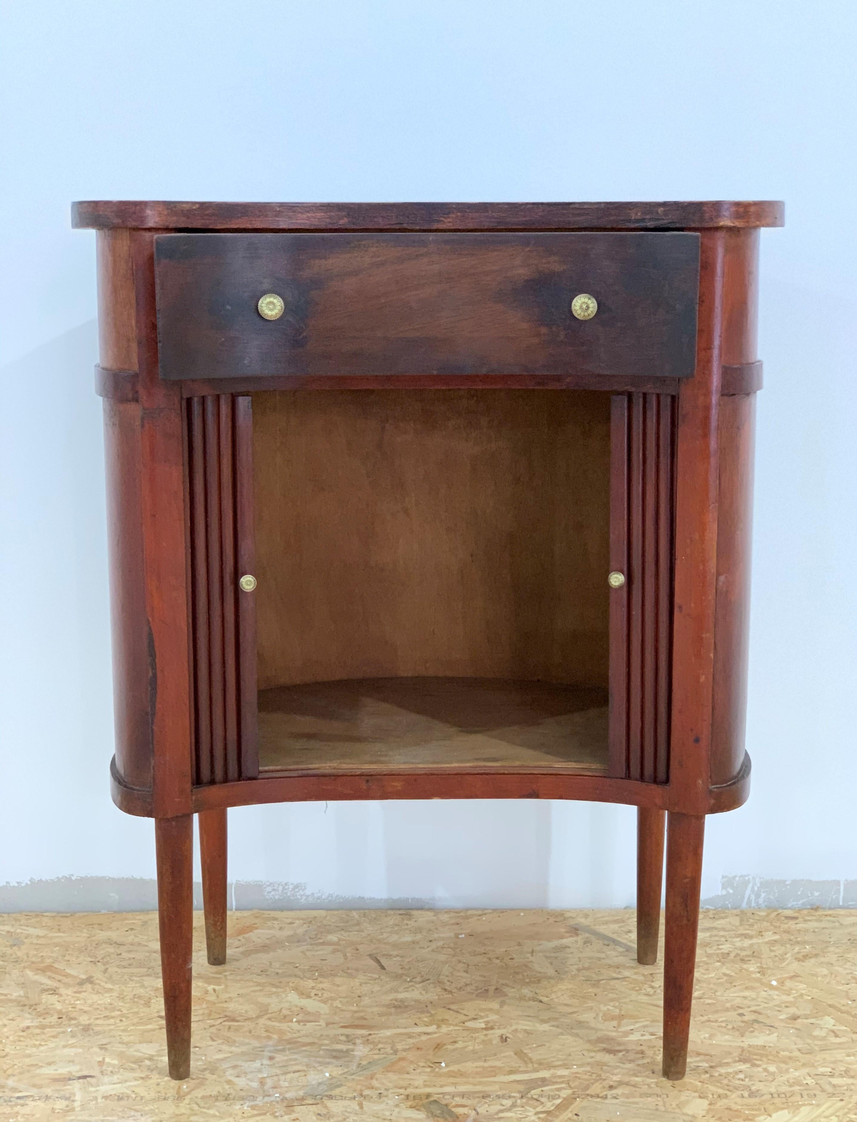 20th French Pair of Nightstands with Two Drawers and Sliding Doors 4