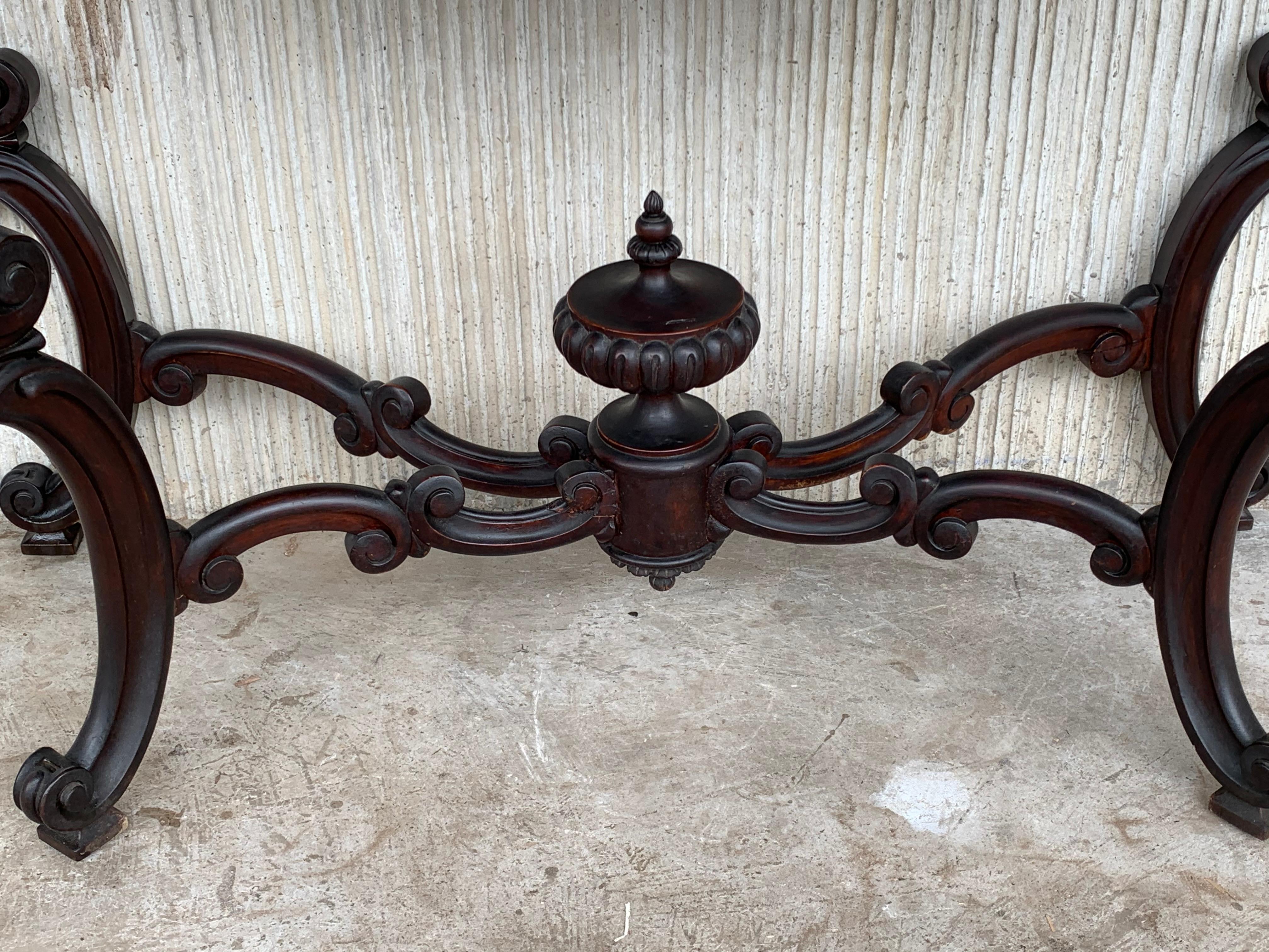 20th Century French Regency Carved Walnut Console Table with Drawer For Sale 6