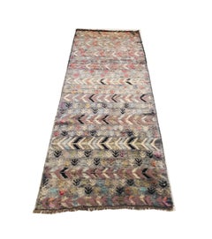 20th Century Handmade with Wool Afghan Ethnic Runner, circa 1980